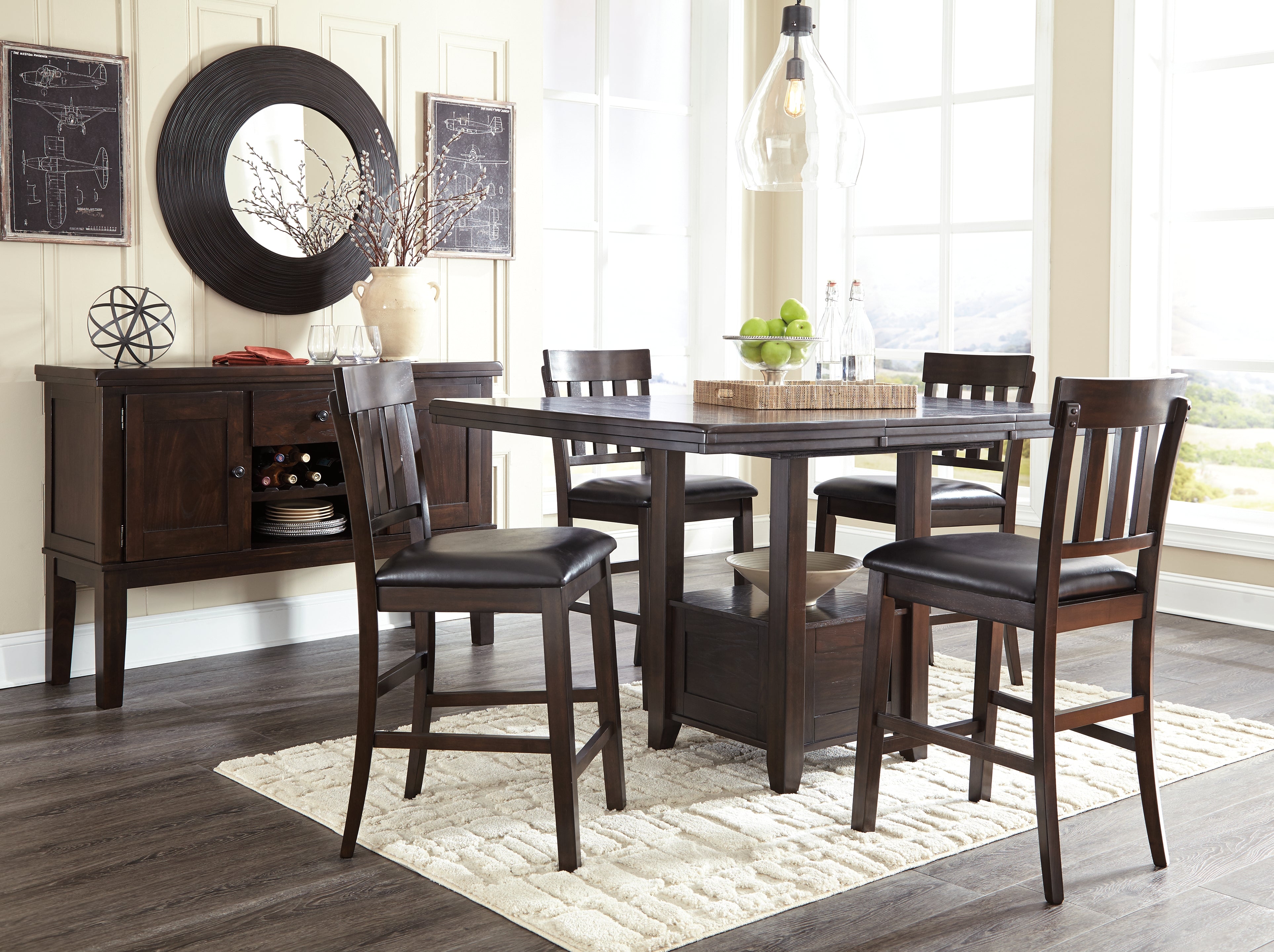 Furniture City Laplace - Ashley Furniture - Haddigan Dining Room - RECT Dining Room EXT Table / Dark Brown - D596-35