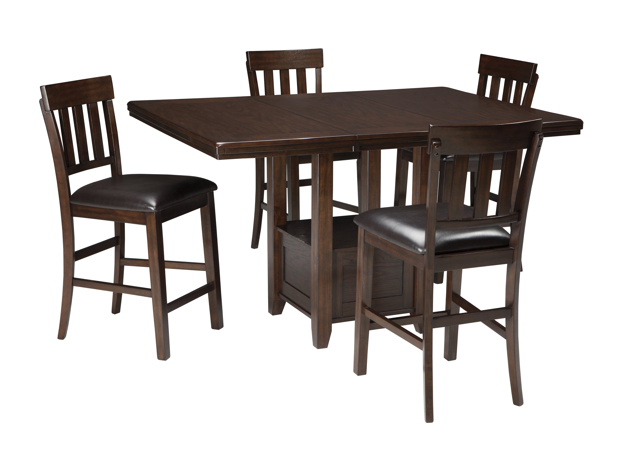 Furniture City Laplace - Ashley Furniture - Haddigan Dining Room - RECT DRM Counter EXT Table / Dark Brown - D596-42