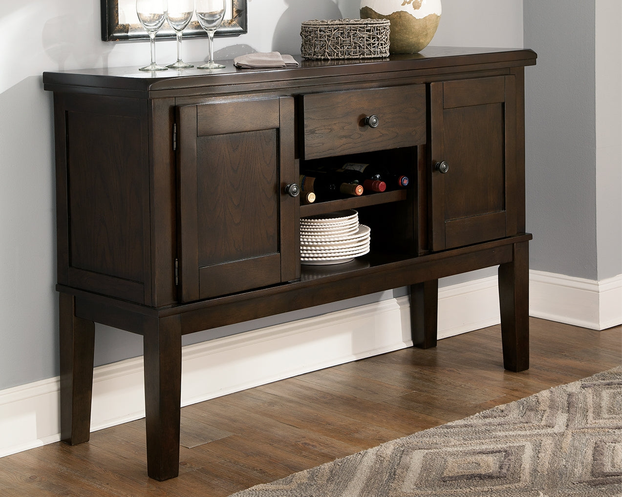 Furniture City Laplace - Ashley Furniture - Haddigan Dining Room - RECT Dining Room EXT Table / Dark Brown - D596-35