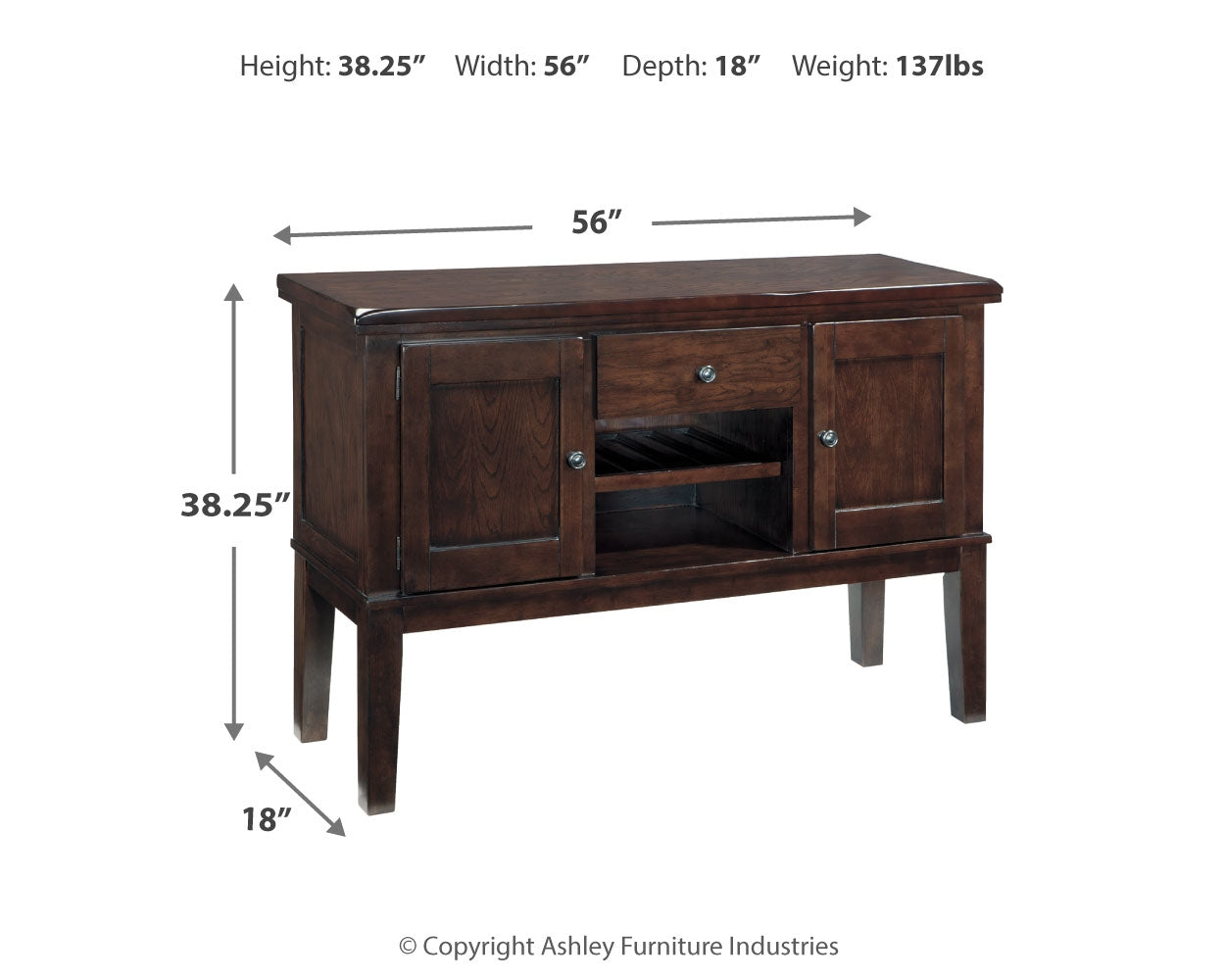 Furniture City Laplace - Ashley Furniture - Haddigan Dining Room - RECT Dining Room EXT Table / Dark Brown - D596-35