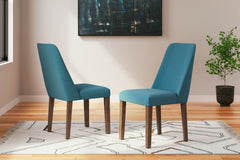 Furniture City Laplace - Ashley Furniture - Lyncott Dining Room - Dining Chair (Set of 2) / Blue/Brown - D615-03X2
