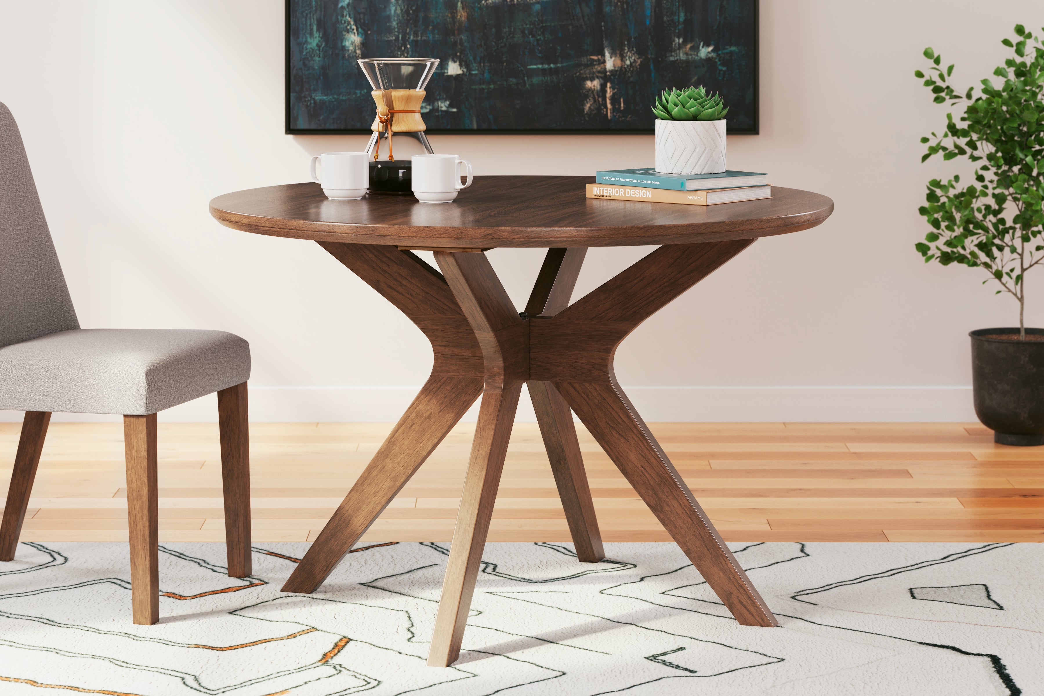 Furniture City Laplace - Ashley Furniture - Lyncott Dining Room - Round Dining Room Table / Brown - D615-15
