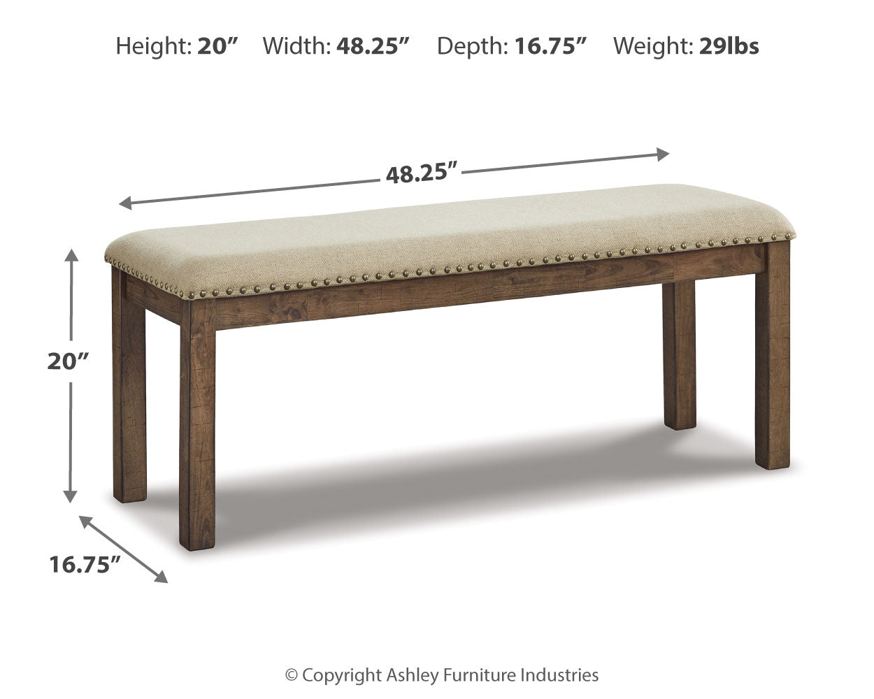 Furniture City Laplace - Ashley Furniture - Moriville Dining Room - Upholstered Bench / Beige - D631-00