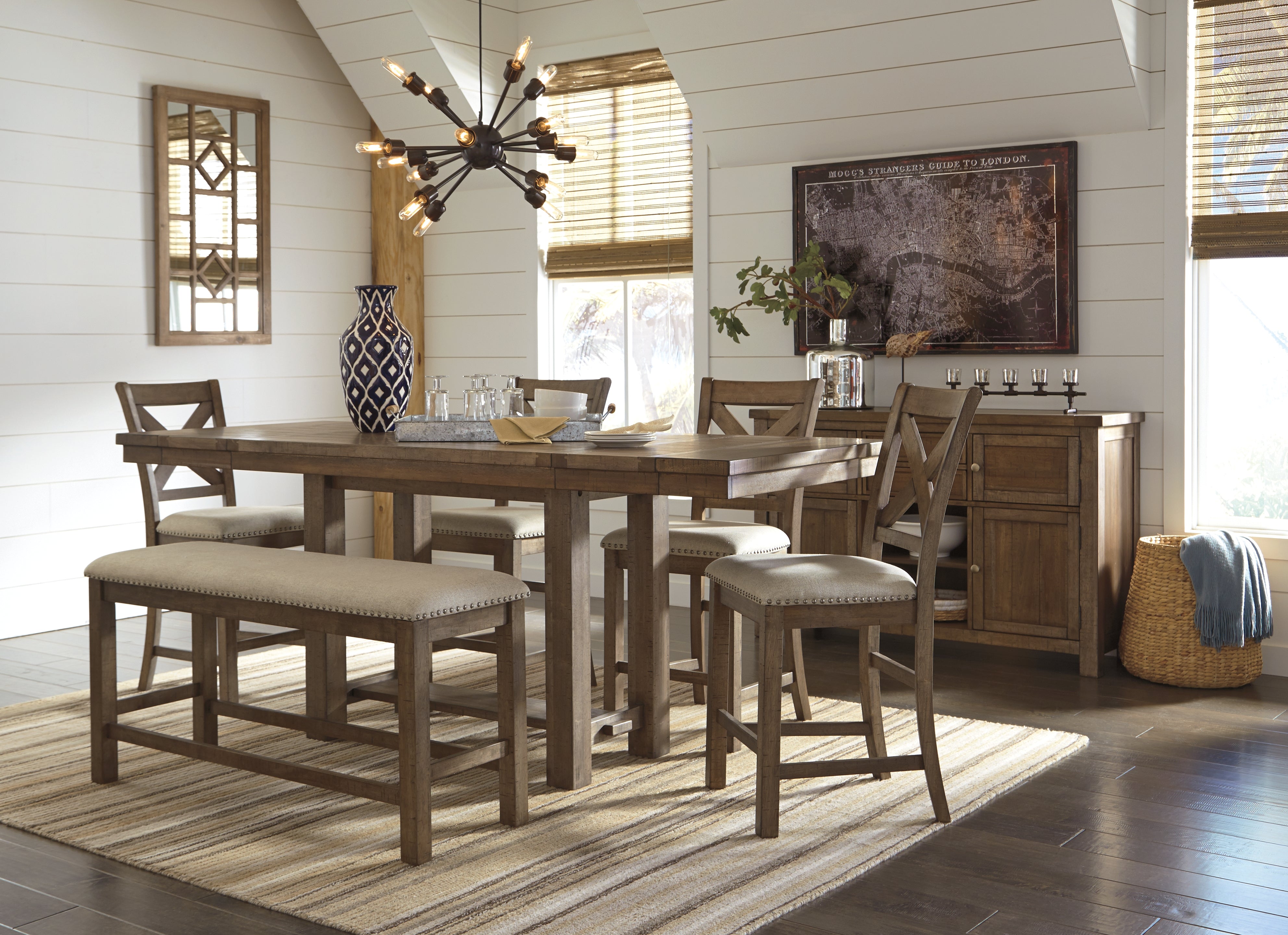 Furniture City Laplace - Ashley Furniture - Moriville Dining Room - RECT Dining Room EXT Table / Grayish Brown - D631-45