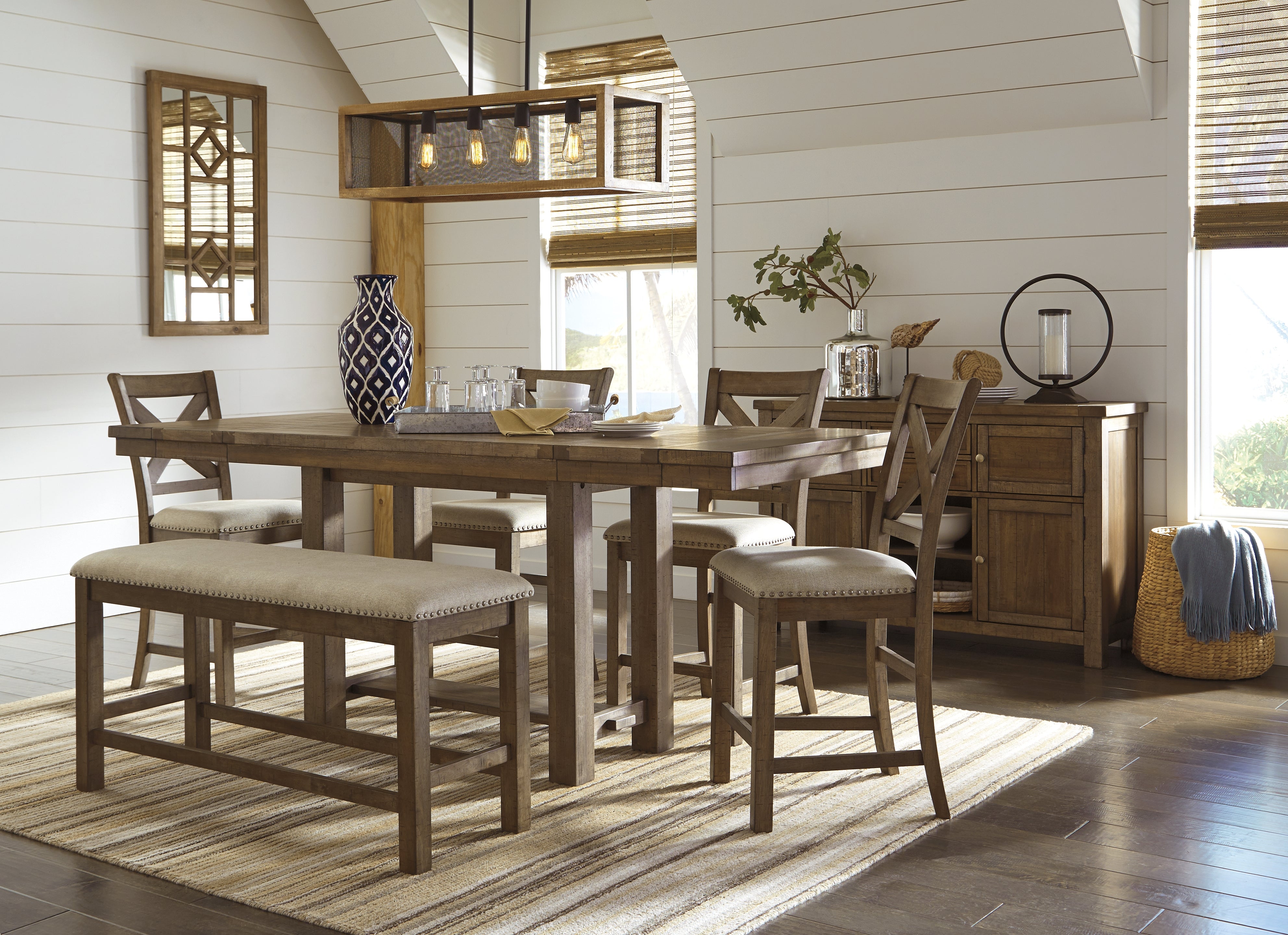 Furniture City Laplace - Ashley Furniture - Moriville Dining Room - Double UPH Bench (1/CN) / Beige - D631-09