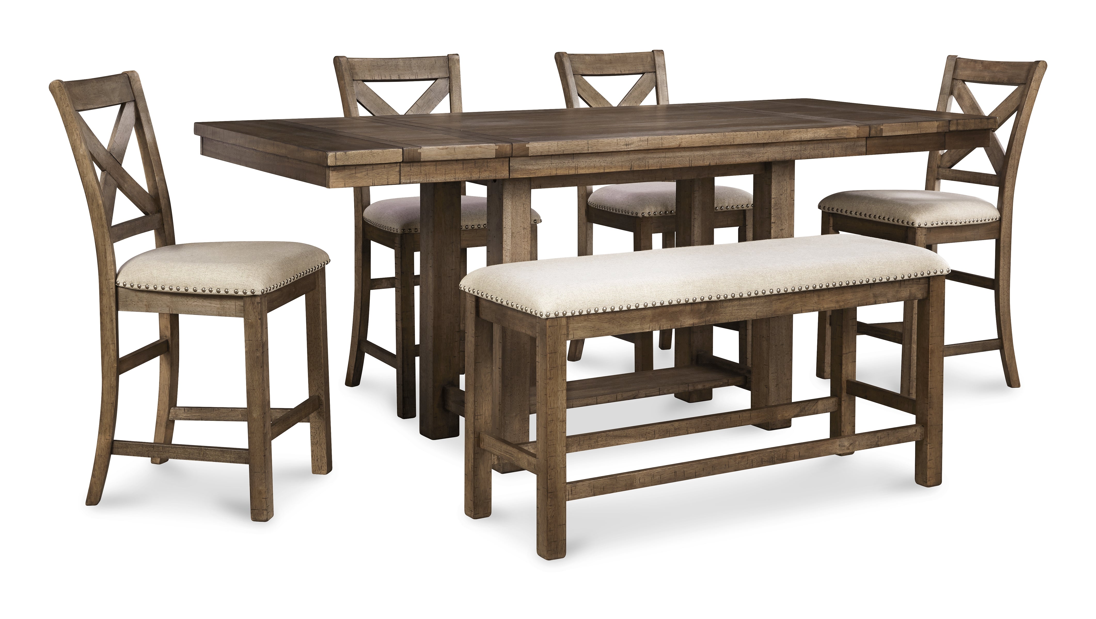 Furniture City Laplace - Ashley Furniture - Moriville Dining Room - RECT Dining Room EXT Table / Grayish Brown - D631-45