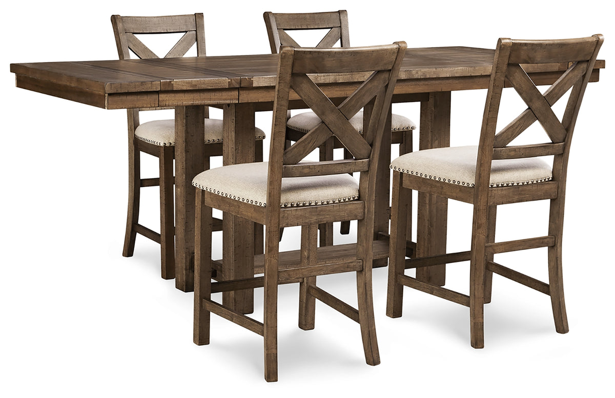 Furniture City Laplace - Ashley Furniture - Moriville Counter Height Dining Table and 4 Barstools - Counter Height Dining Table and 4 Barstools - D631D1