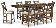 Furniture City Laplace - Ashley Furniture - Moriville Counter Height Extension Table and 8 Barstools - Counter Height Extension Table and 8 Barstools - D631D12