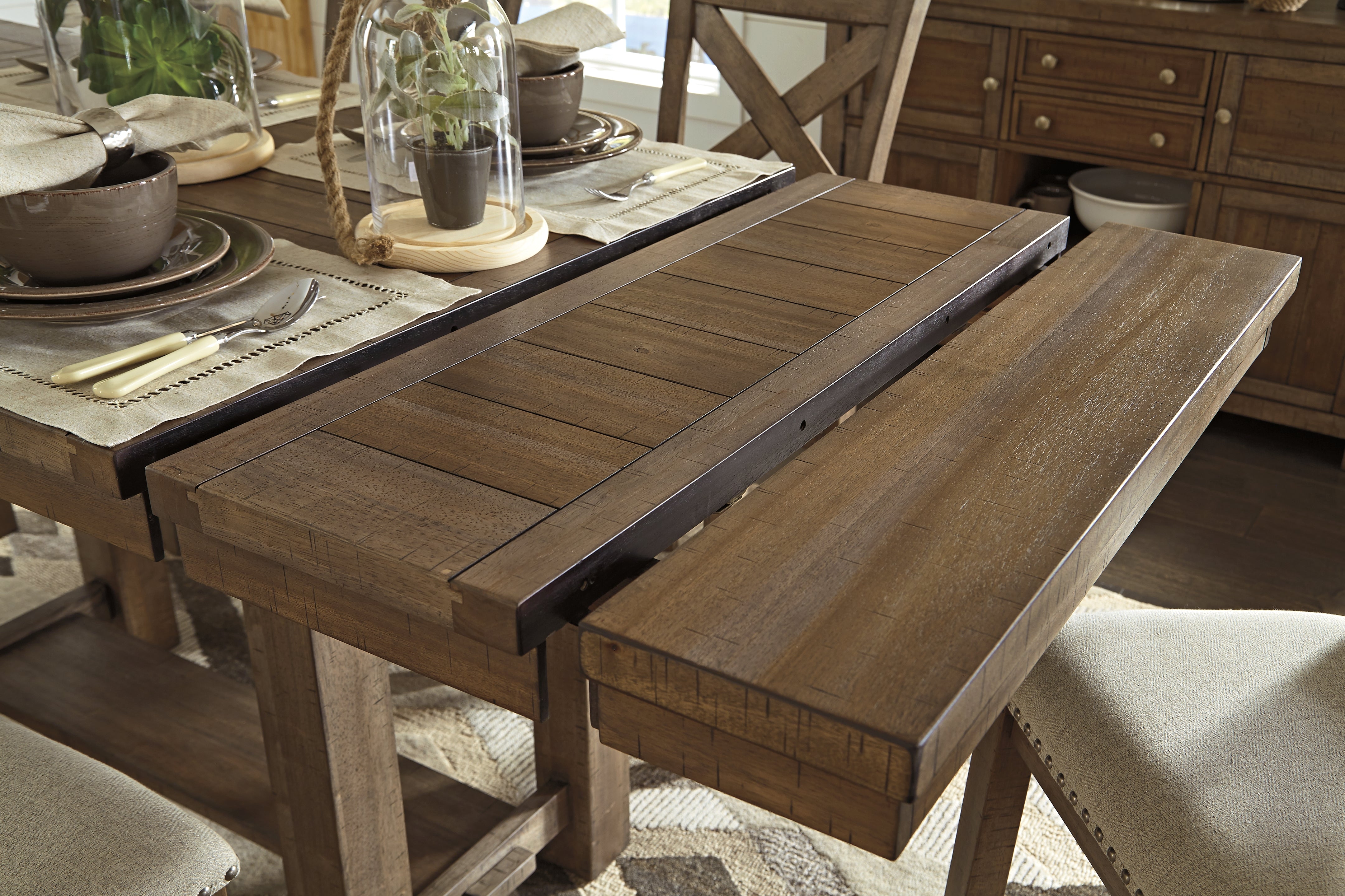 Furniture City Laplace - Ashley Furniture - Moriville Dining Room - RECT Dining Room EXT Table / Grayish Brown - D631-45
