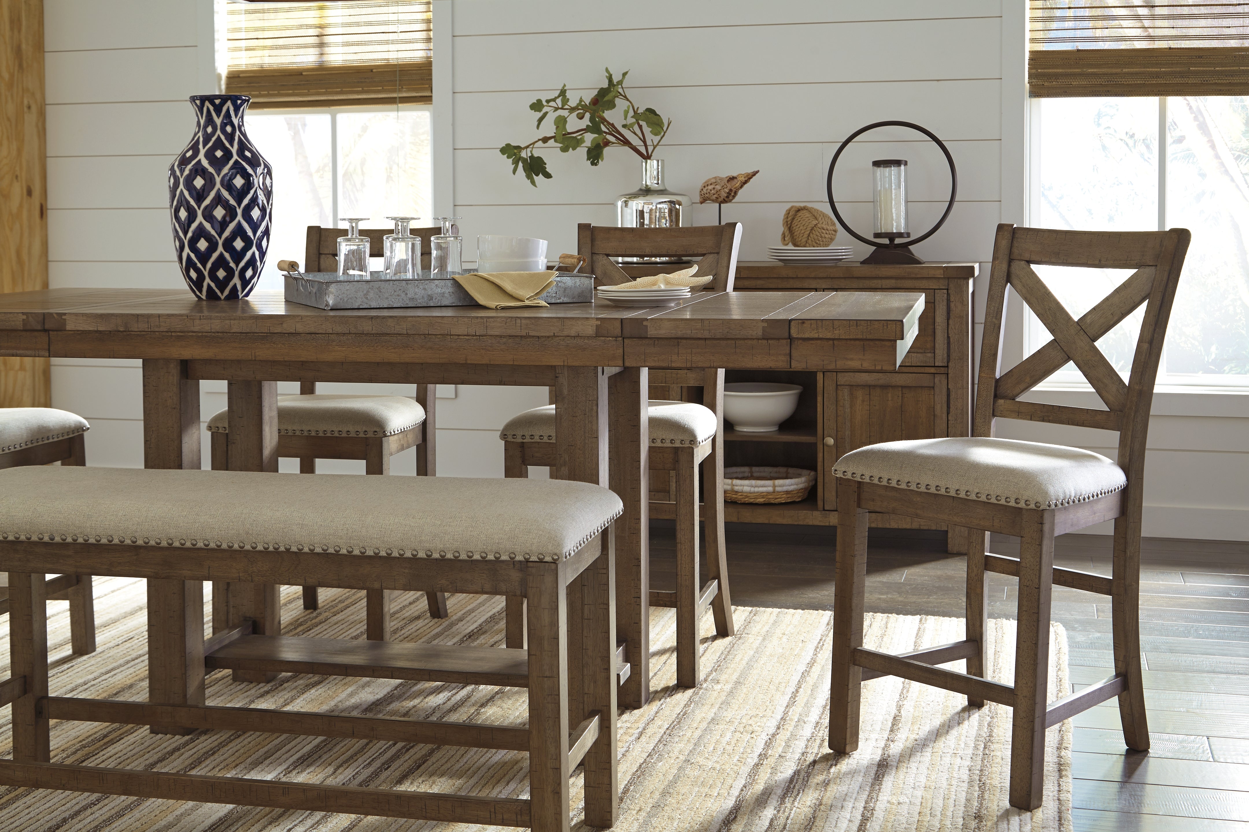 Furniture City Laplace - Ashley Furniture - Moriville Dining Room - Double UPH Bench (1/CN) / Beige - D631-09