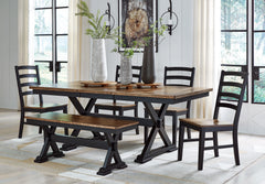 Furniture City Laplace - Ashley Furniture - Wildenauer Dining Table, 4 Chairs and Bench - Dining Table, 4 Chairs and Bench - D634D2