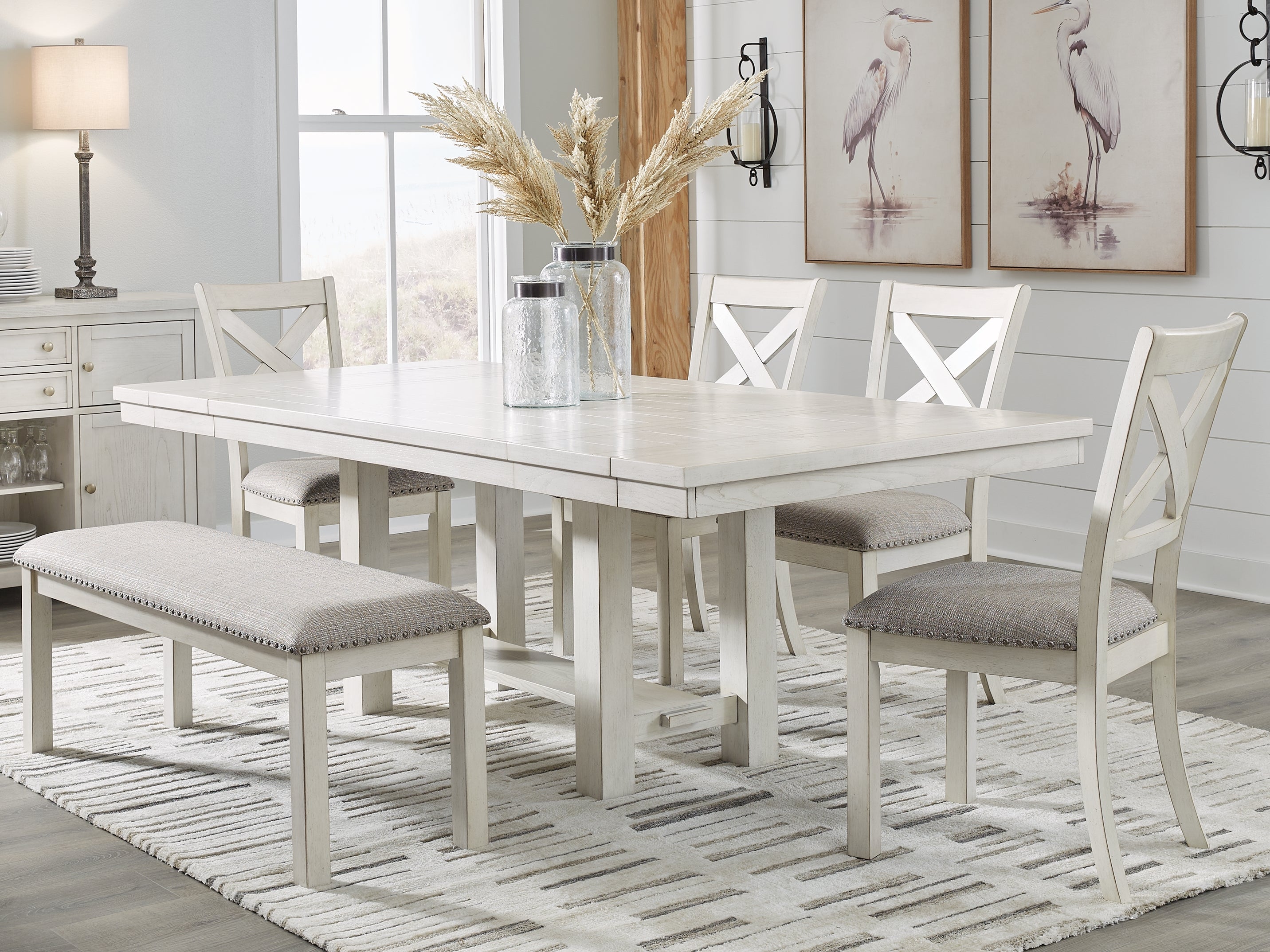 Furniture City Laplace - Ashley Furniture - Robbinsdale Dining Table, 4 Chairs and Bench - Dining Table, 4 Chairs and Bench - D642D4