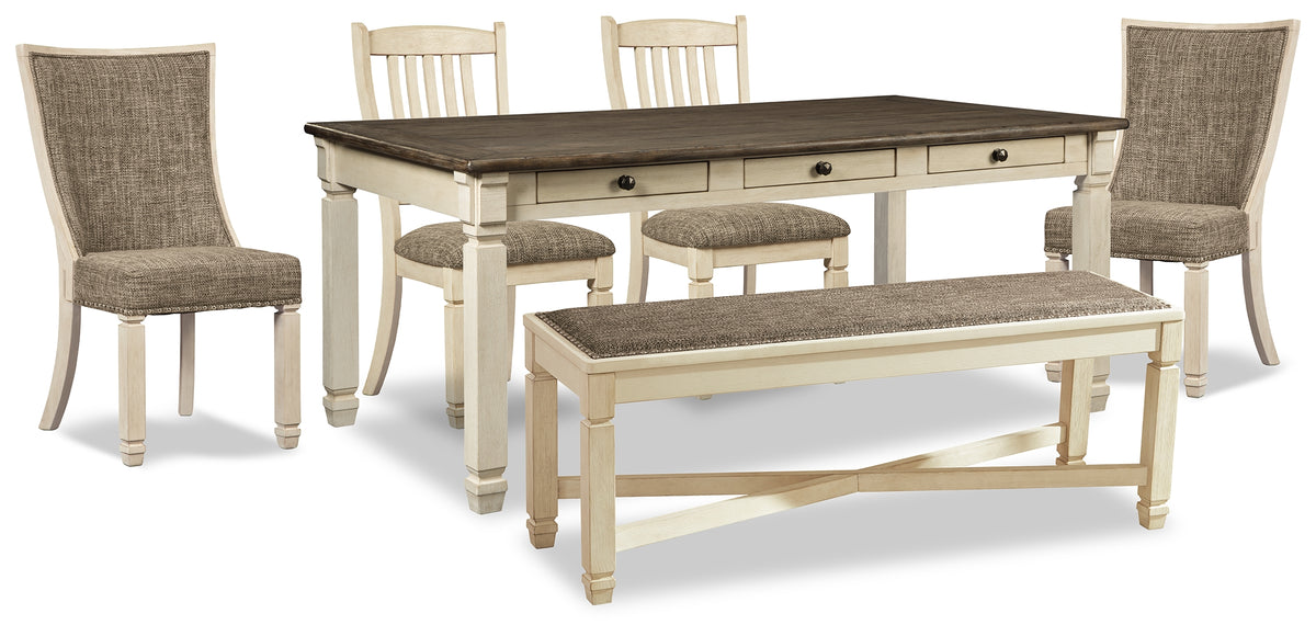 Furniture City Laplace - Ashley Furniture - Bolanburg Dining Table, 4 Chairs and Bench - Dining Table, 4 Chairs and Bench - D647D34