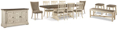 Furniture City Laplace - Ashley Furniture - Bolanburg Dining Table with 8 Chairs and Bench with Server and 2 Stools - Dining Table with 8 Chairs and Bench with Server and 2 Stools - D647D28