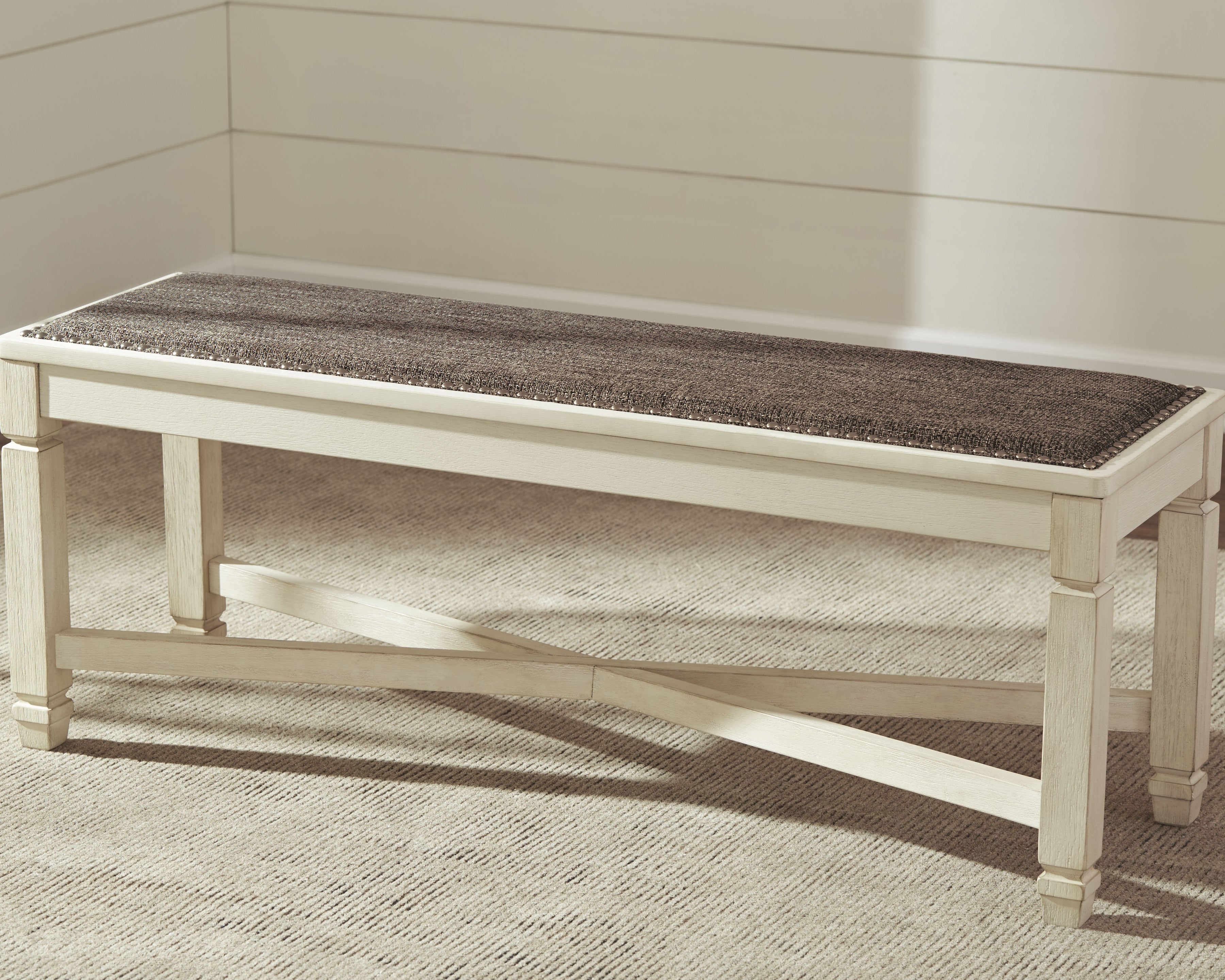 Furniture City Laplace - Ashley Furniture - Bolanburg Dining Bench - Large UPH Dining Room Bench / Two-tone / 50"W x 15"D x 20"H - D647-00