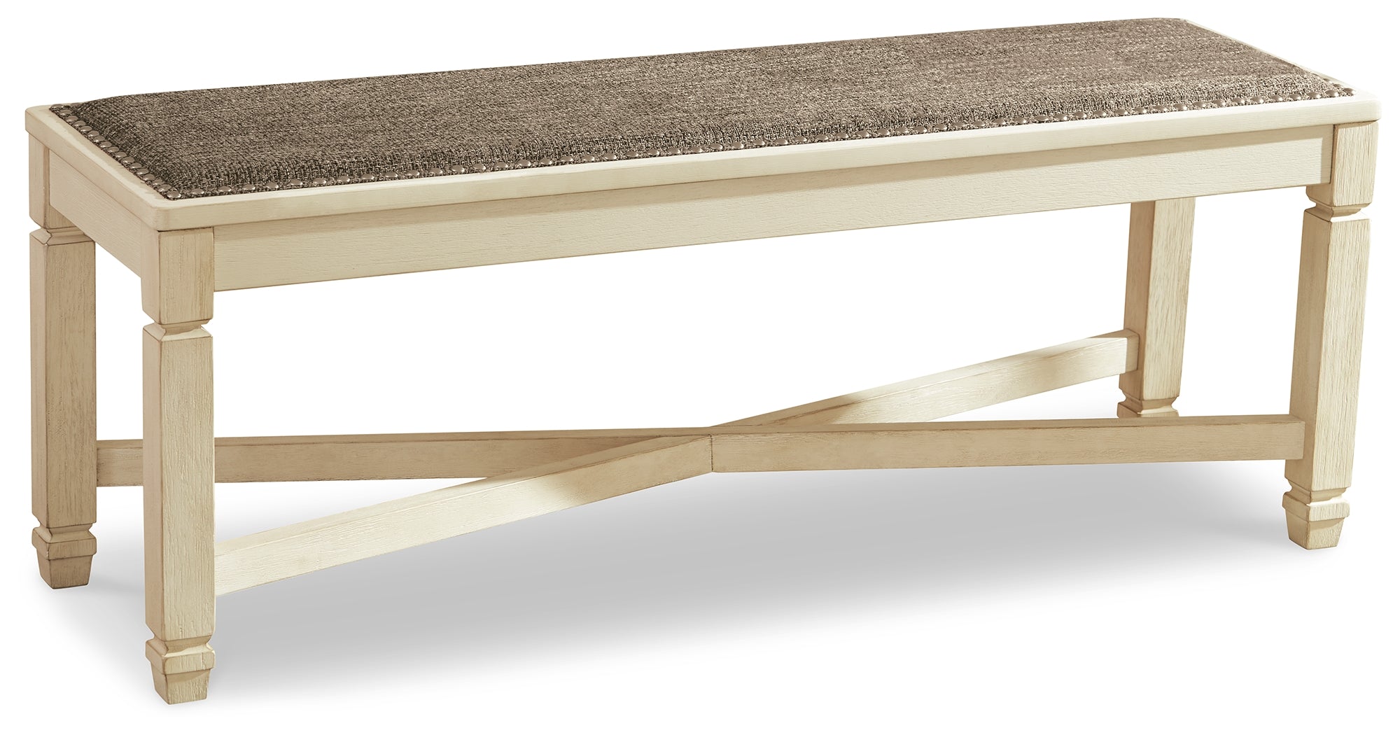 Furniture City Laplace - Ashley Furniture - Bolanburg Dining Bench - Large UPH Dining Room Bench / Two-tone / 50"W x 15"D x 20"H - D647-00