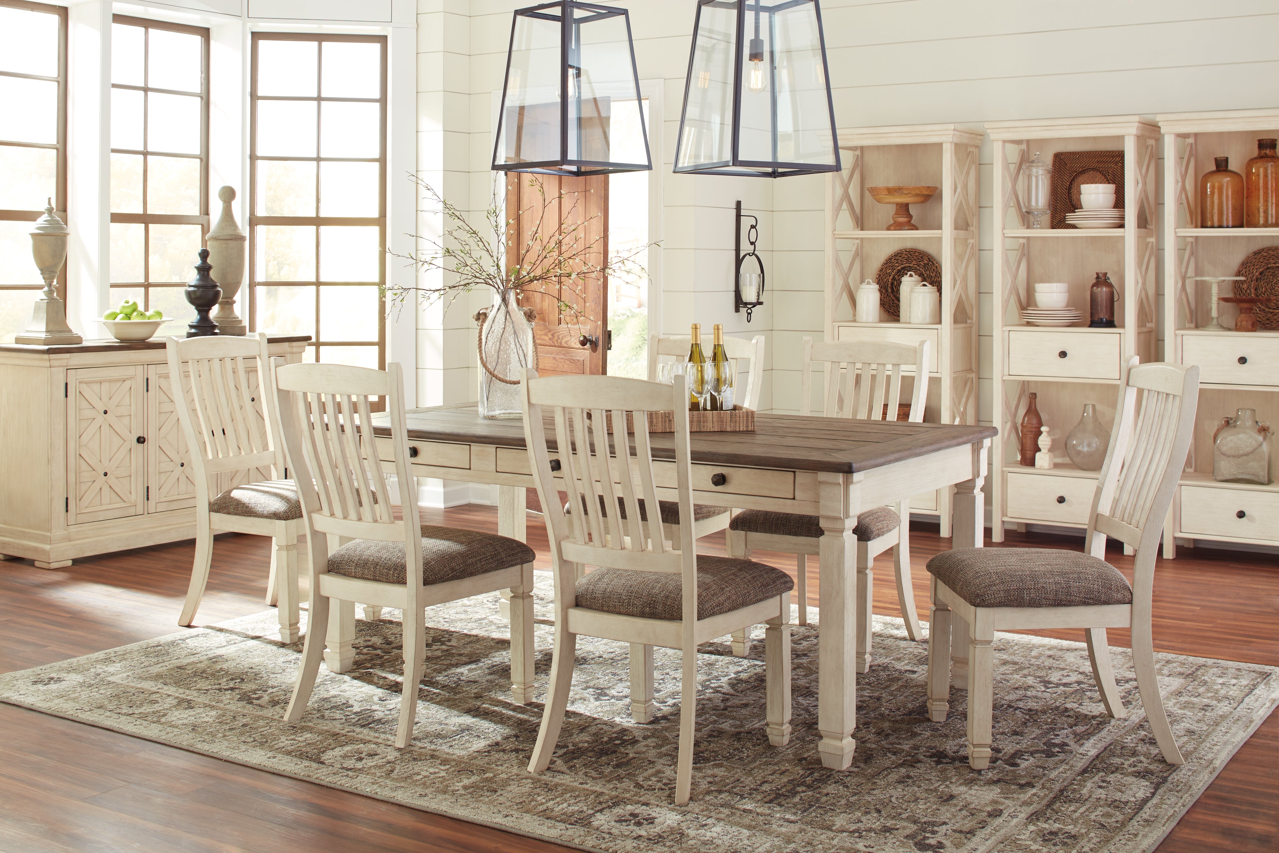 Furniture City Laplace - Ashley Furniture - Bolanburg Dining Room - Extra Large UPH DRM Bench / Two-tone - D647-08
