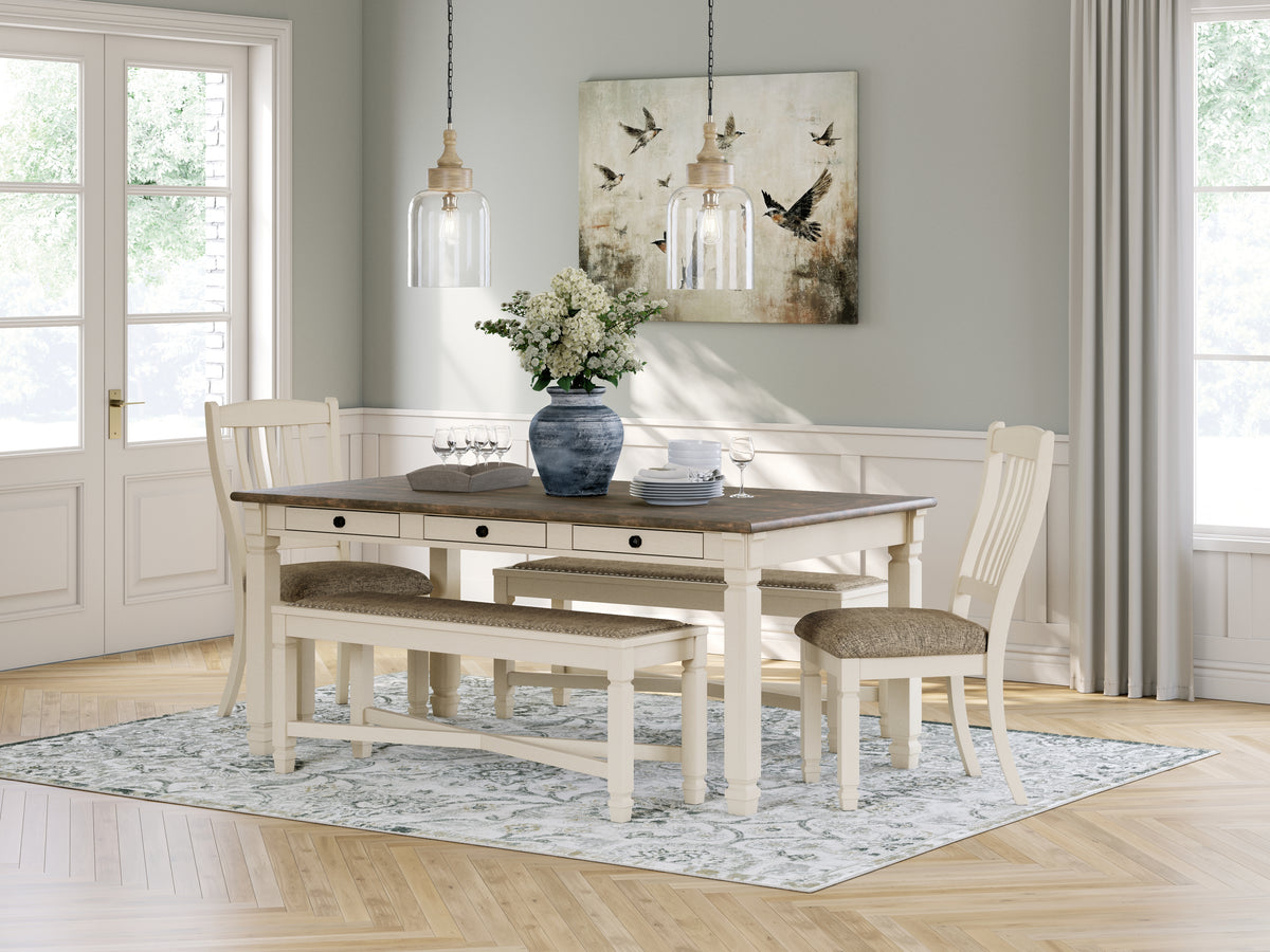 Furniture City Laplace - Ashley Furniture - Bolanburg Dining Table with 2 Chairs and 2 Benches - Dining Table with 2 Chairs and 2 Benches - D647D7