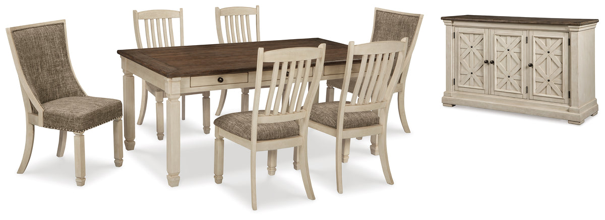 Furniture City Laplace - Ashley Furniture - Bolanburg Dining Table and 6 Chairs with Server - Dining Table and 6 Chairs with Server - D647D22