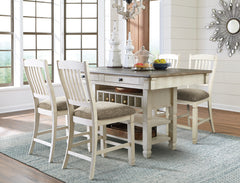 Furniture City Laplace - Ashley Furniture - Bolanburg Counter Height Dining Table with 4 Barstools - Counter Height Dining Table with 4 Barstools / Two-tone - D647D4