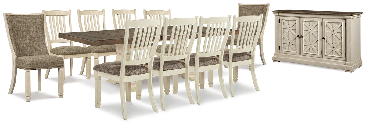 Furniture City Laplace - Ashley Furniture - Bolanburg Dining Extension Table,10 Chairs and Server - Dining Extension Table,10 Chairs and Server - D647D35