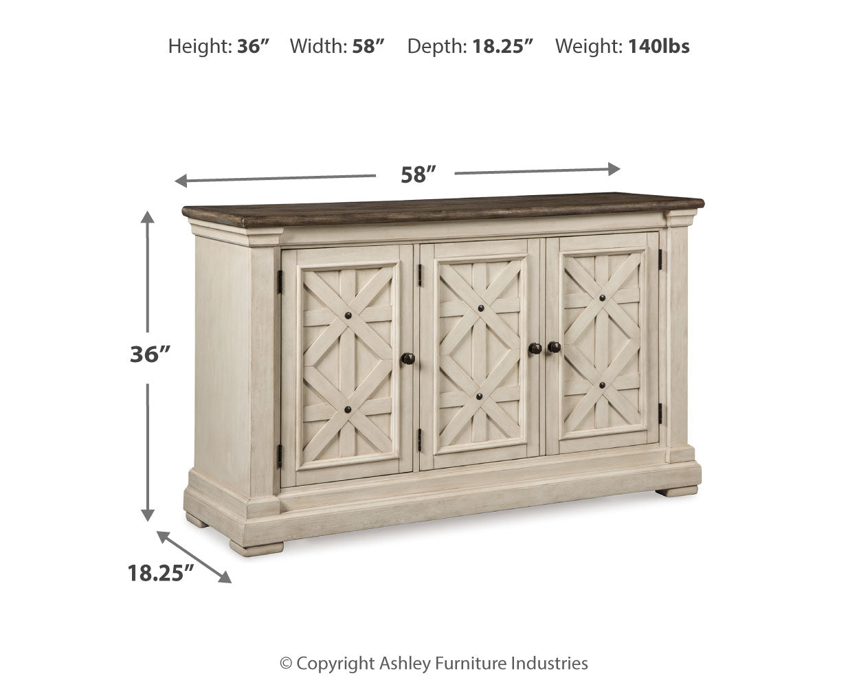 Furniture City Laplace - Ashley Furniture - Bolanburg Dining Room - Dining Room Server / Two-tone - D647-60