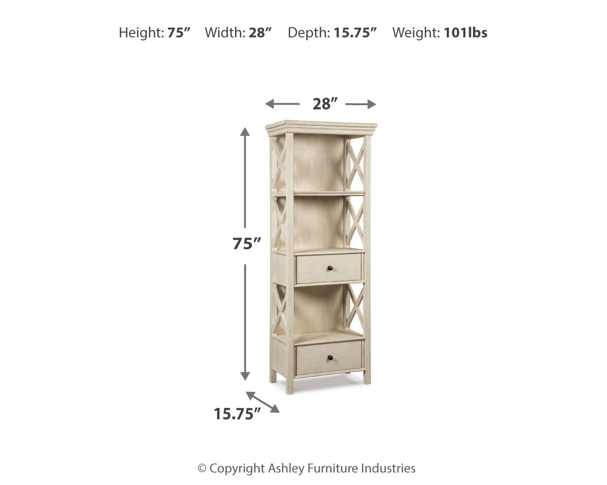 Furniture City Laplace - Ashley Furniture - Bolanburg Dining Room - Display Cabinet / Antique White - D647-76