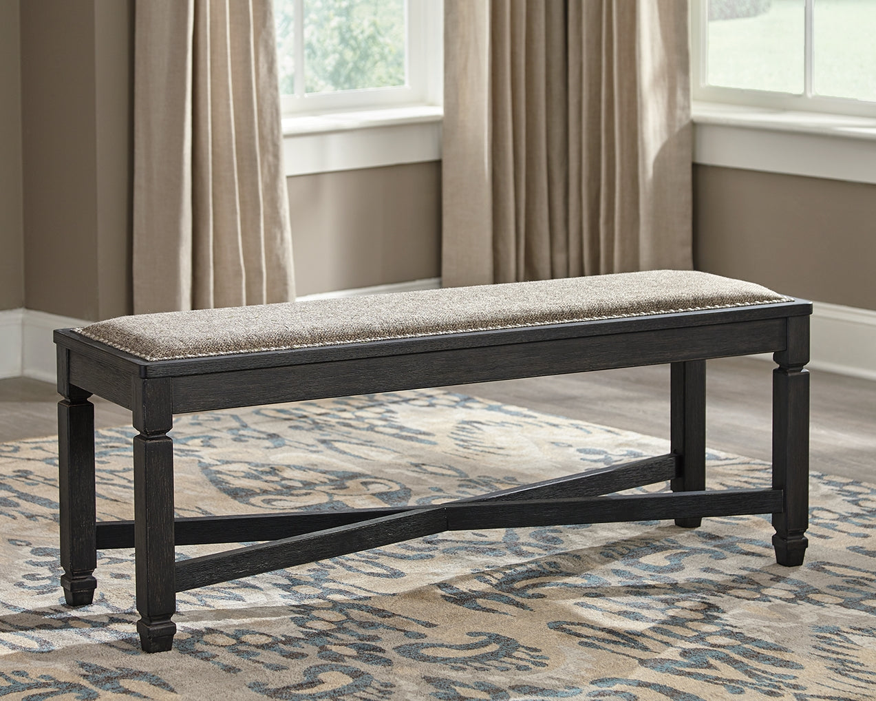 Furniture City Laplace - Ashley Furniture - Tyler Creek Dining Room - DBL Counter UPH Bench (1/CN) / Antique Black - D736-09