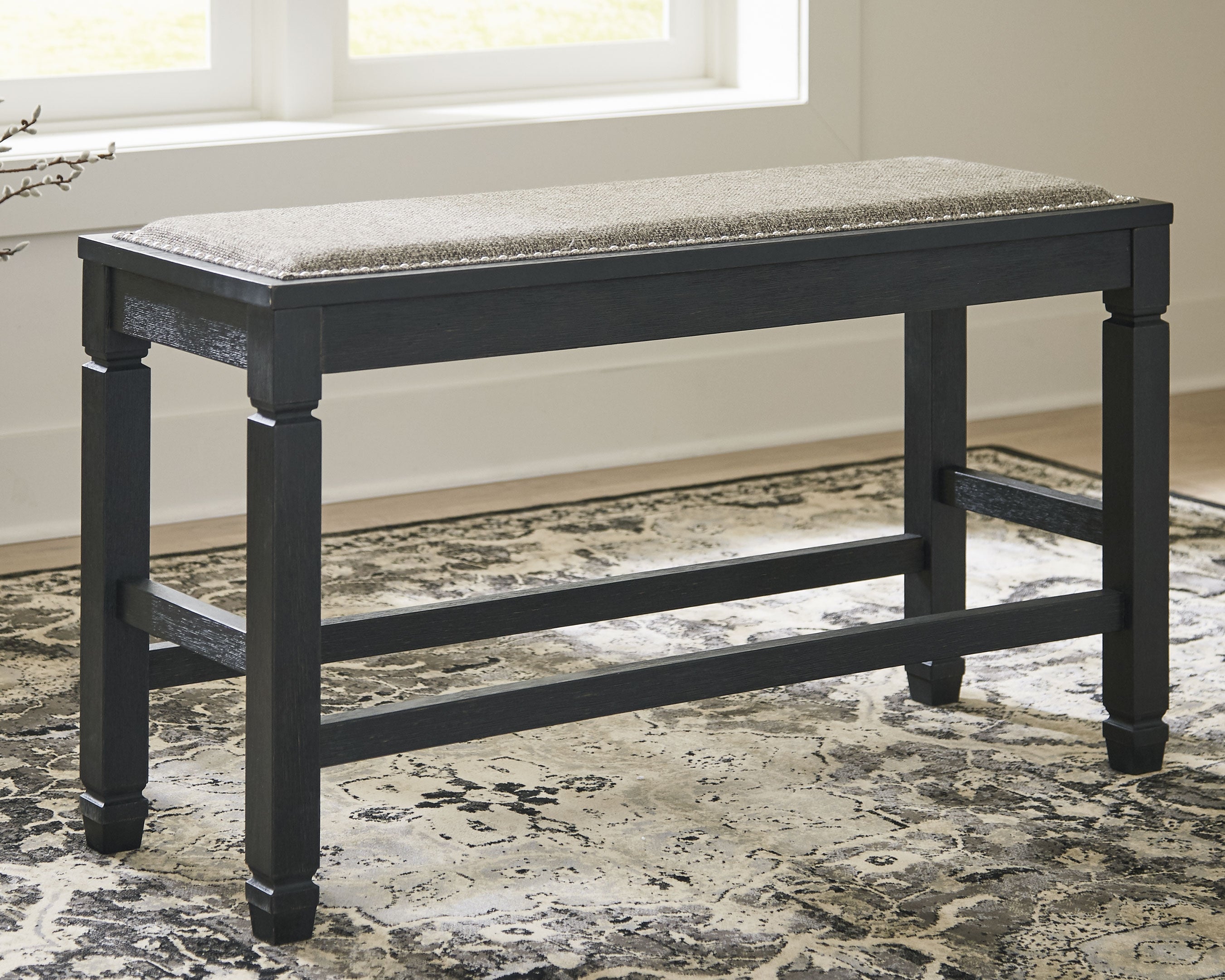 Furniture City Laplace - Ashley Furniture - Tyler Creek Dining Room - DBL Counter UPH Bench (1/CN) / Antique Black - D736-09