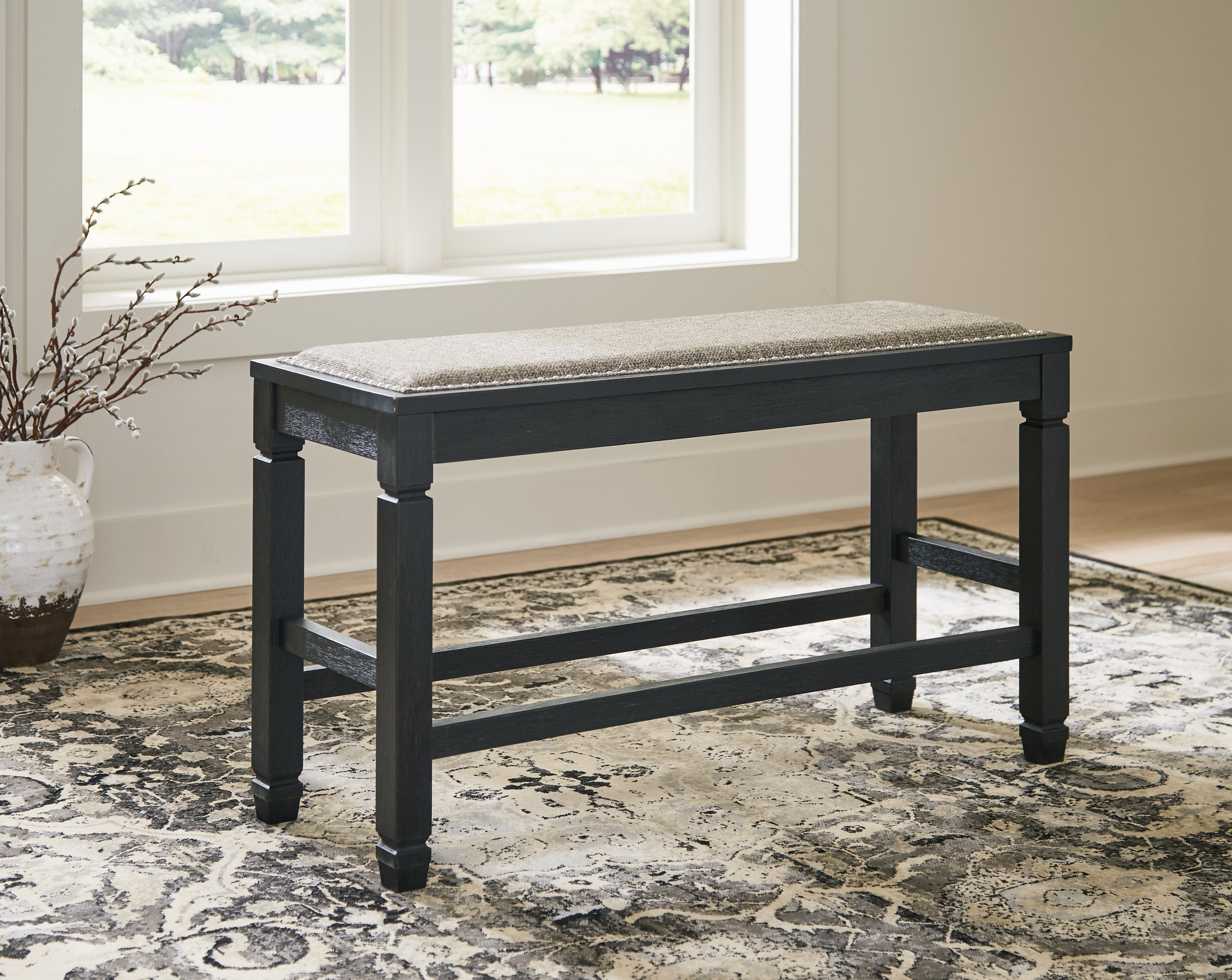 Furniture City Laplace - Ashley Furniture - Tyler Creek Dining Room - DBL Counter UPH Bench (1/CN) / Antique Black - D736-09