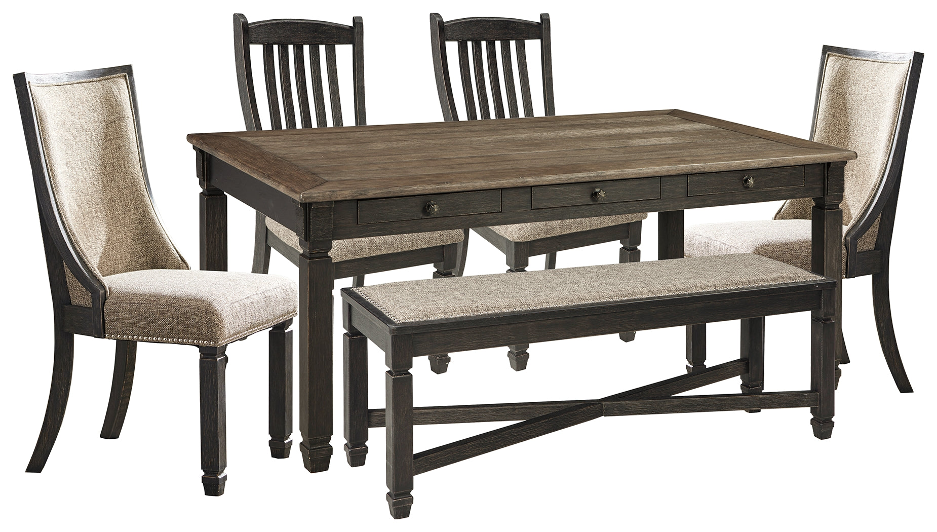 Furniture City Laplace - Ashley Furniture - Tyler Creek Dining Table with 4 Chairs and Bench - Dining Table with 4 Chairs and Bench - D736D6