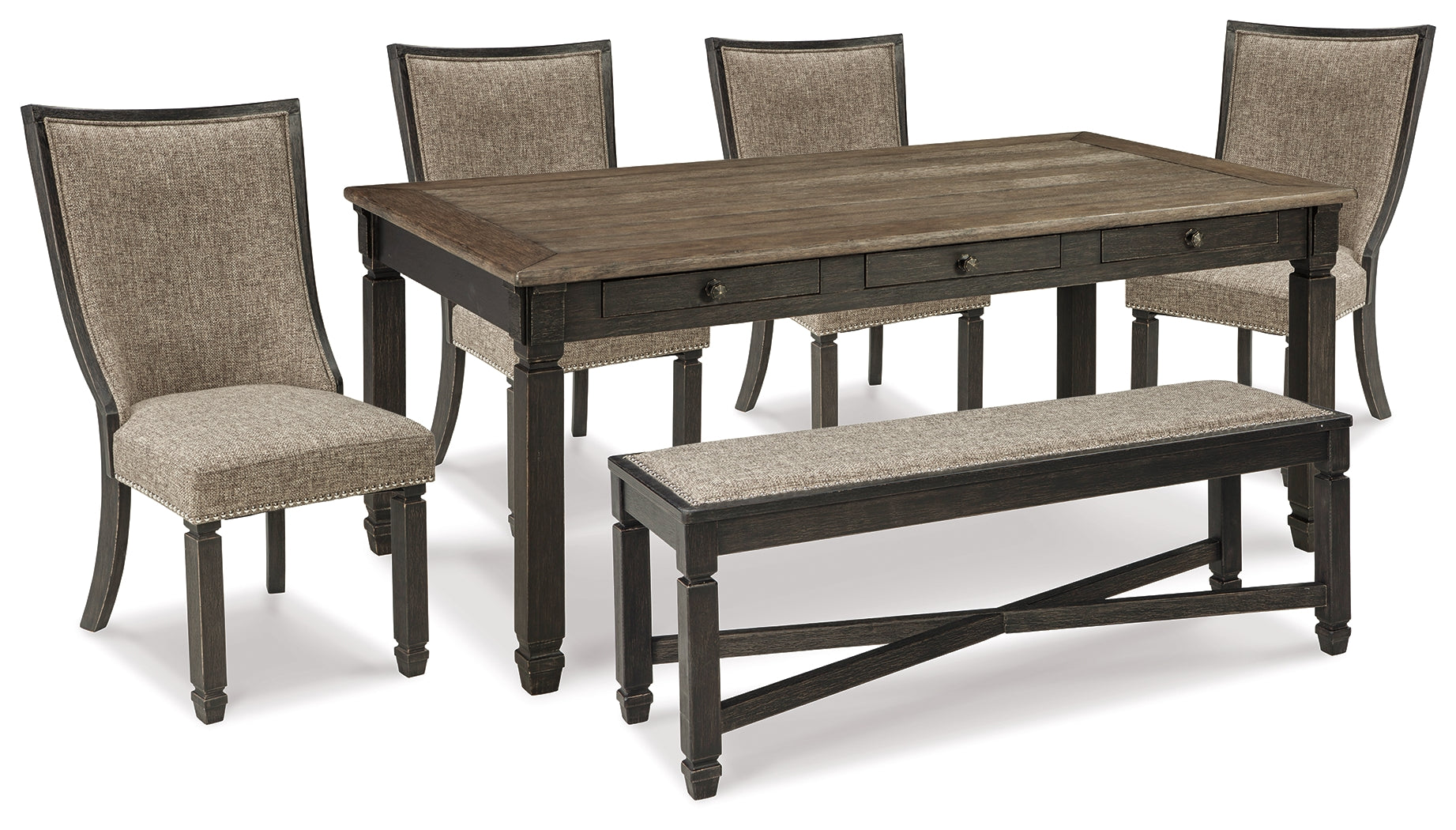 Furniture City Laplace - Ashley Furniture - Tyler Creek Dining Table and 4 Chairs with Bench - Dining Table and 4 Chairs with Bench - D736D11