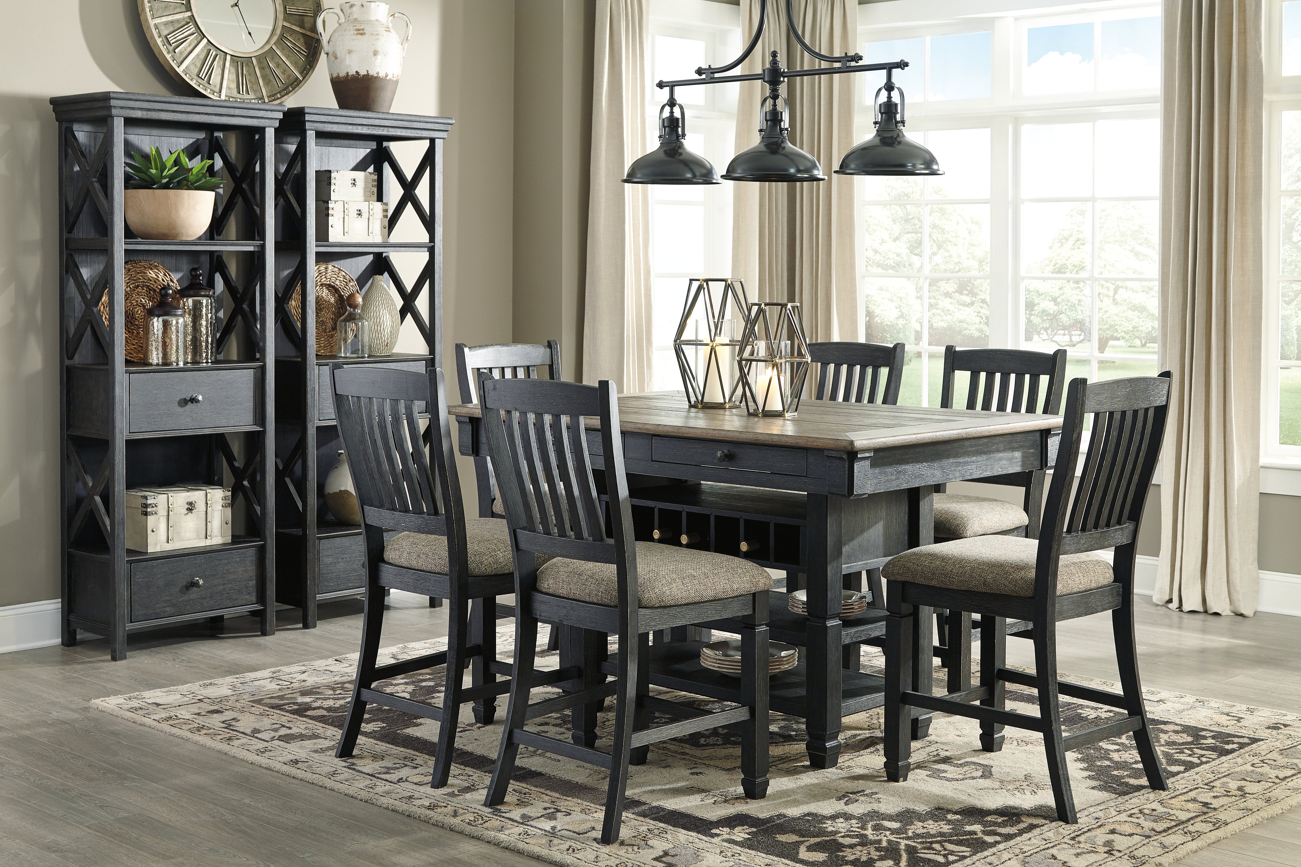 Furniture City Laplace - Ashley Furniture - Tyler Creek Dining Room - Display Cabinet / Black/Gray - D736-76