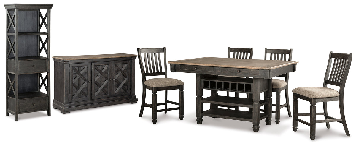 Furniture City Laplace - Ashley Furniture - Tyler Creek Counter Height Table with 4 Barstools, Server and Display Cabinet - Counter Height Table with 4 Barstools, Server and Display Cabinet - D736D13