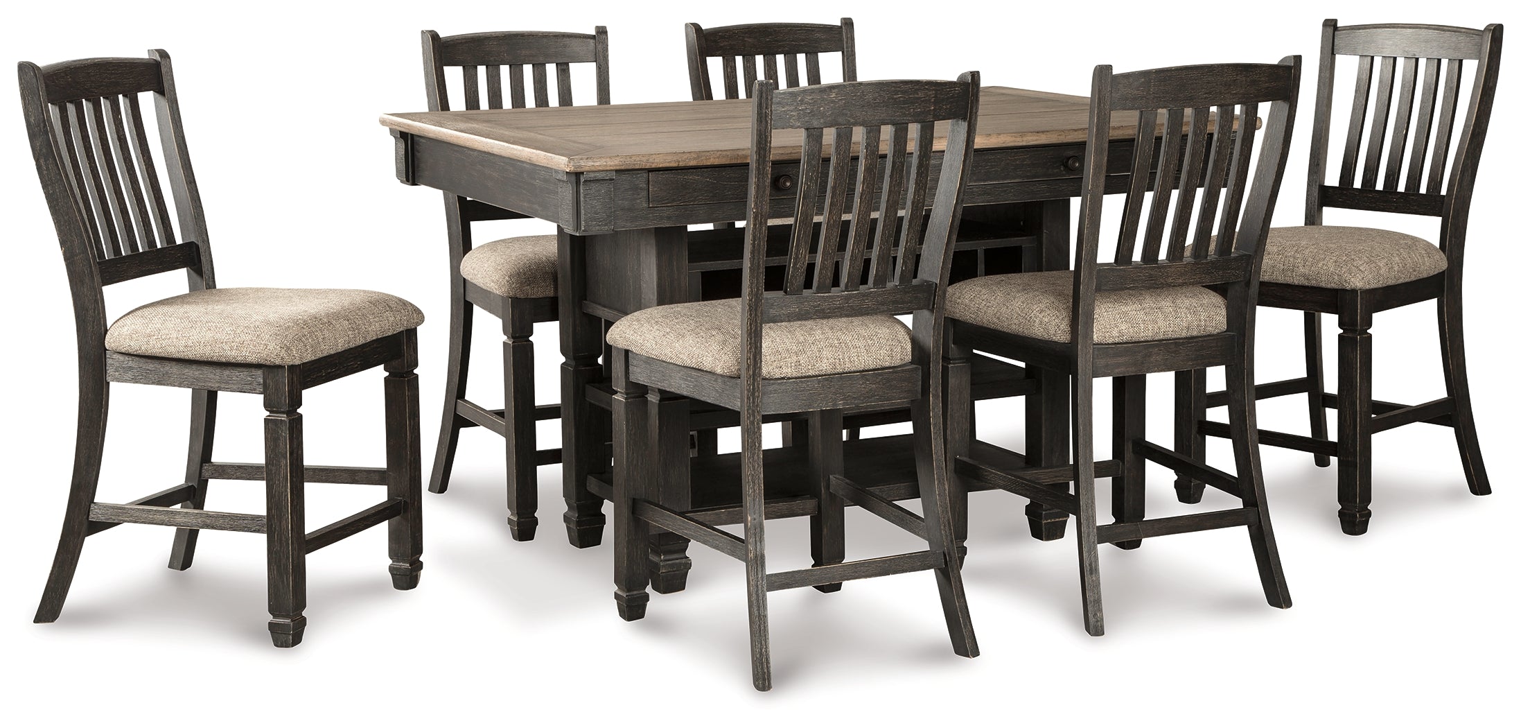 Furniture City Laplace - Ashley Furniture - Tyler Creek Counter Height Dining Table and 6 Barstools - Counter Height Dining Table and 6 Barstools - D736D5