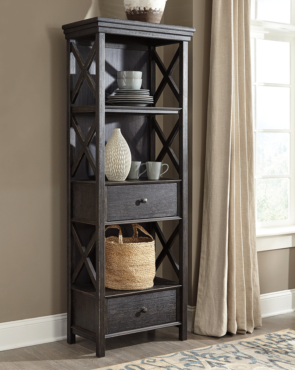 Furniture City Laplace - Ashley Furniture - Tyler Creek Dining Room - Display Cabinet / Black/Gray - D736-76