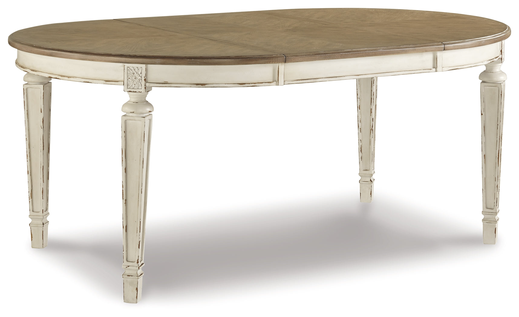 Furniture City Laplace - Ashley Furniture - Realyn Dining Room - Oval Dining Room EXT Table / Chipped White - D743-35