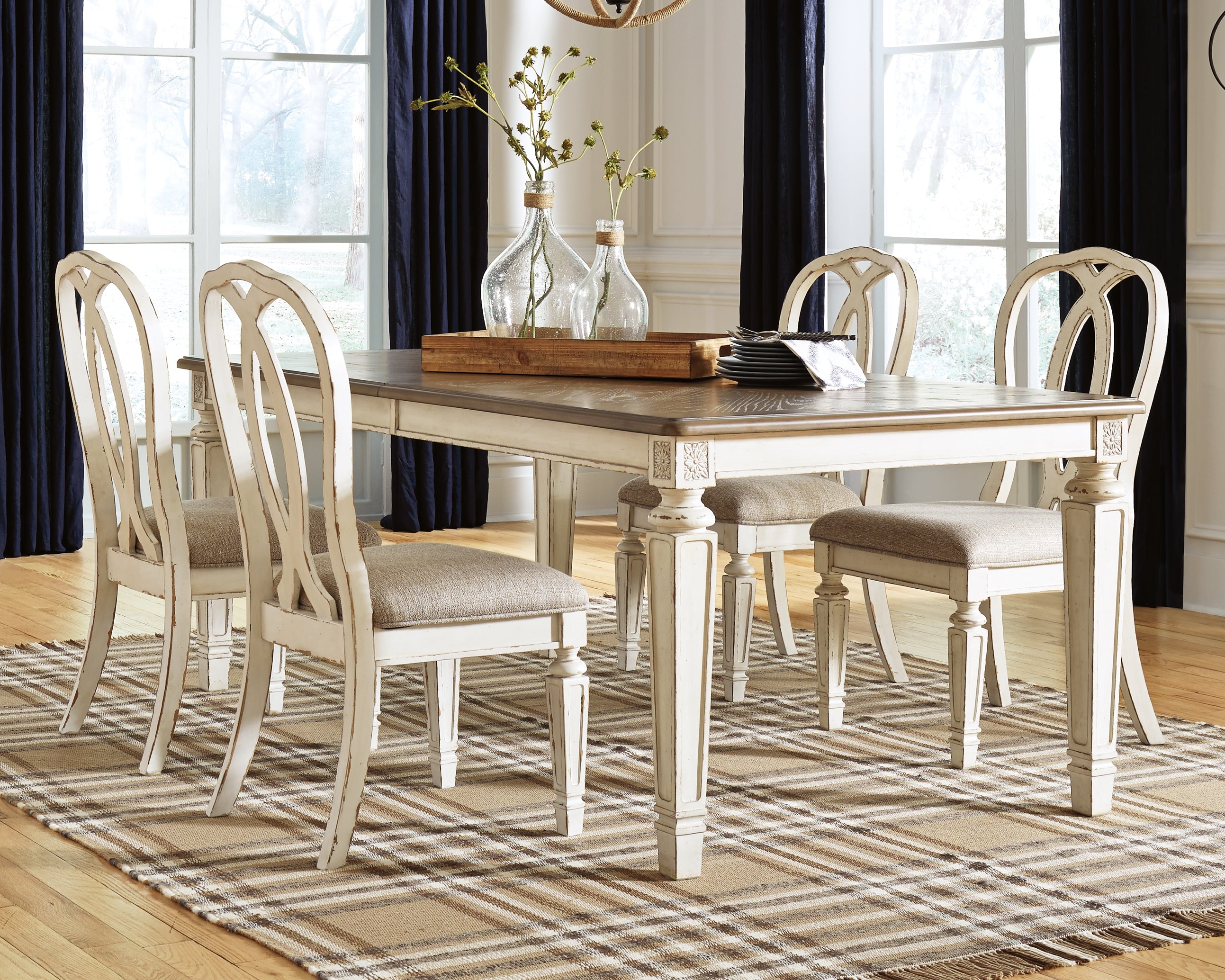 Furniture City Laplace - Ashley Furniture - Realyn Dining Room - RECT Dining Room EXT Table / Chipped White - D743-45