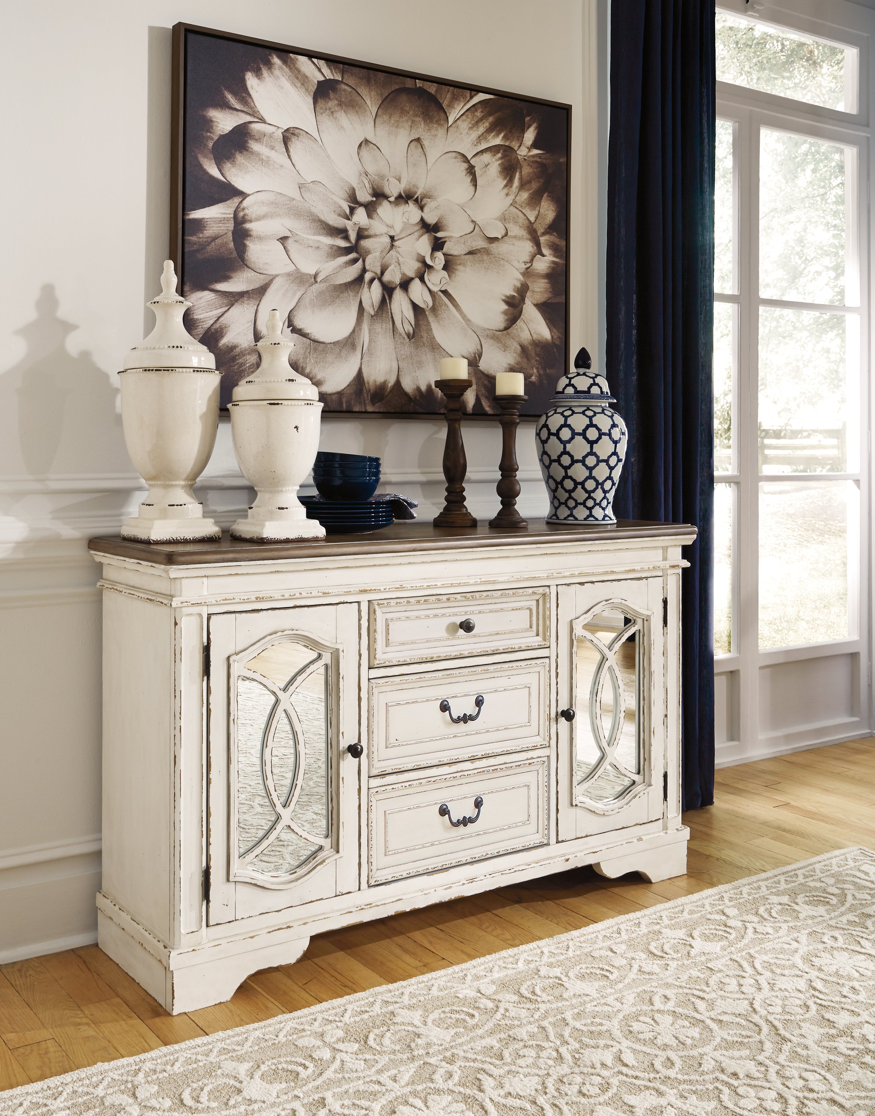 Furniture City Laplace - Ashley Furniture - Realyn Dining Room - RECT Dining Room EXT Table / Chipped White - D743-45