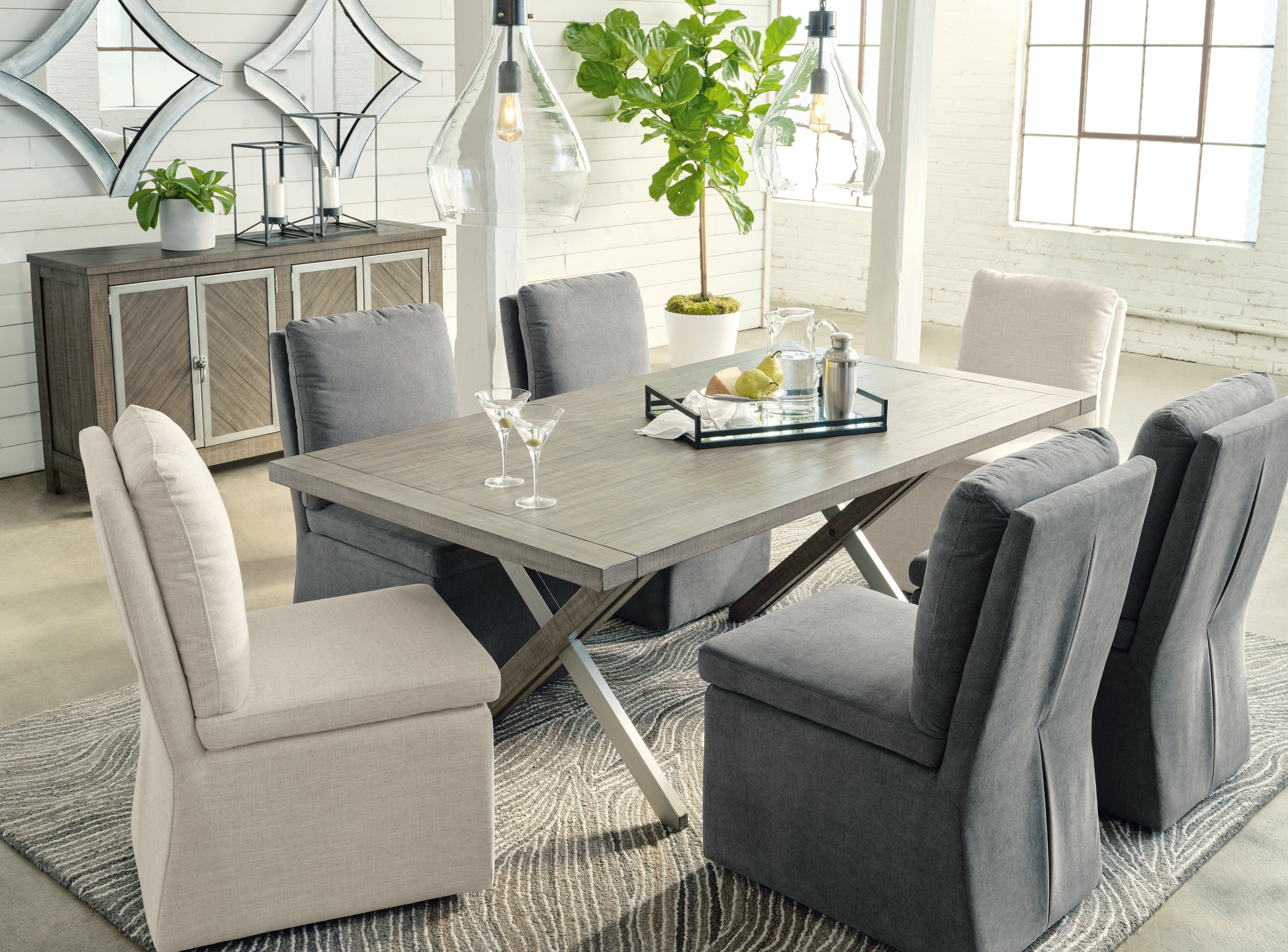 Furniture City Laplace - Ashley Furniture - Krystanza Dining Room - Dining Room Server / Weathered Gray - D766-60