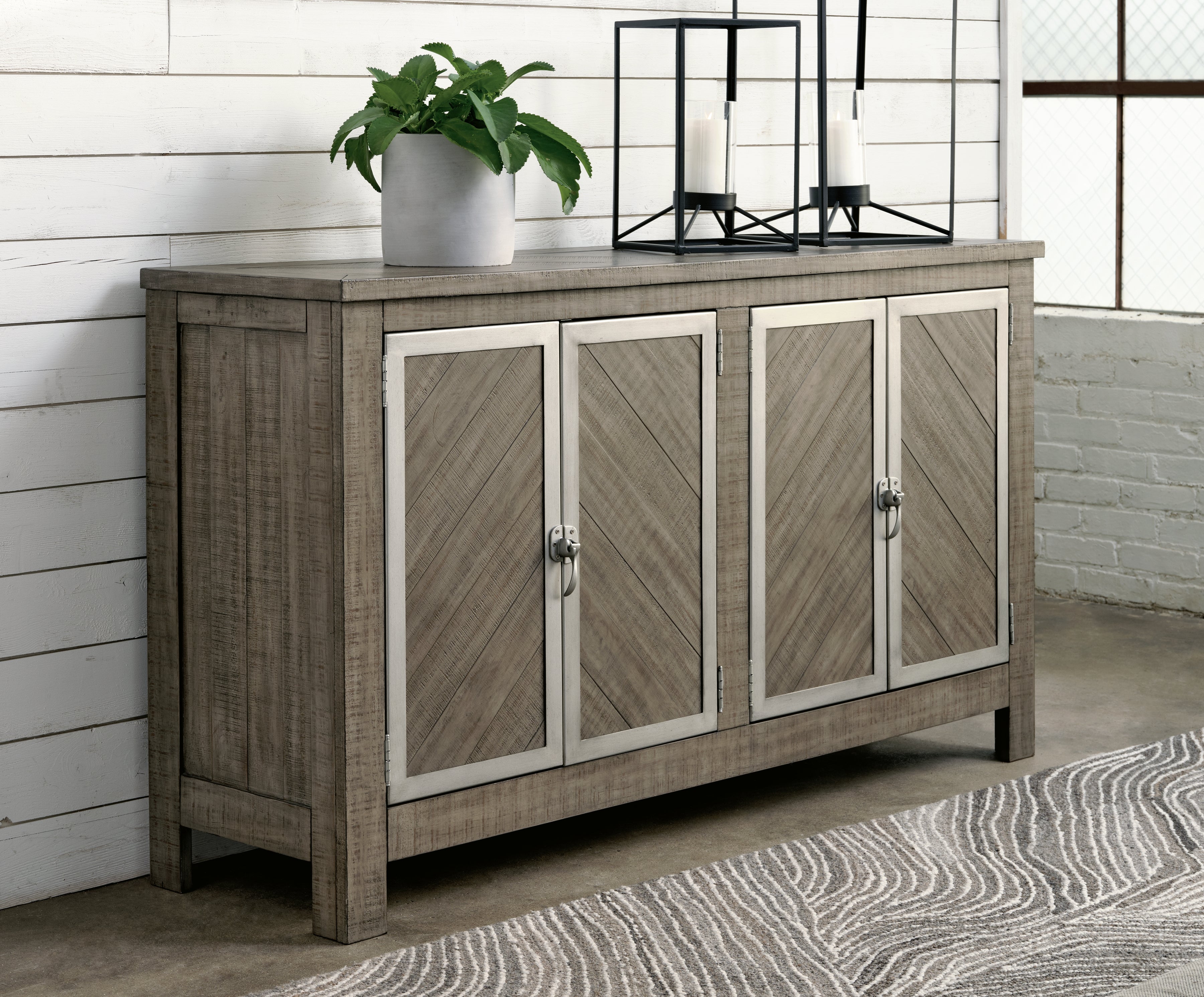 Furniture City Laplace - Ashley Furniture - Krystanza Dining Room - Dining Room Server / Weathered Gray - D766-60