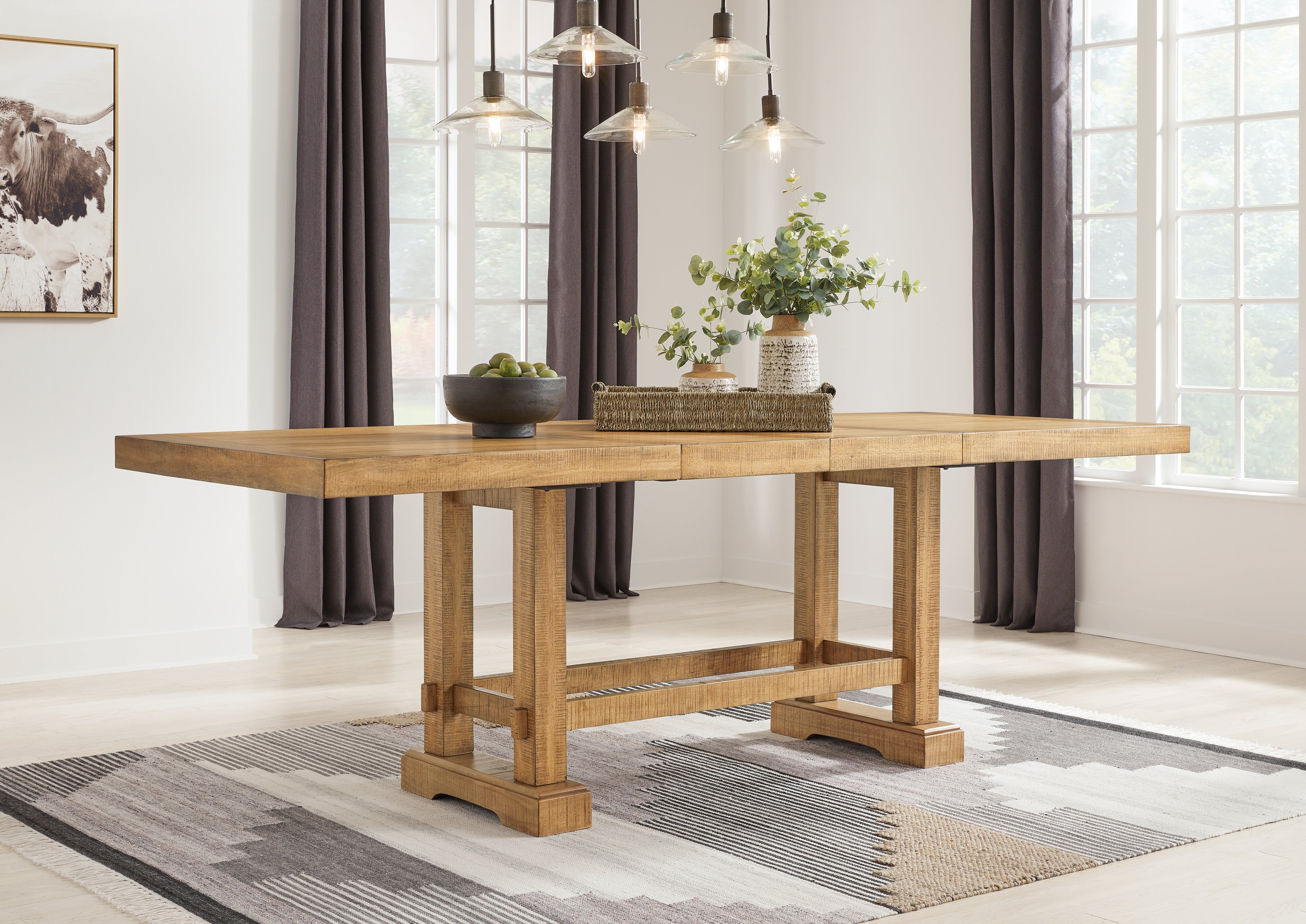 Furniture City Laplace - Ashley Furniture - Havonplane Dining Room - RECT DRM Counter EXT Table - D773-32