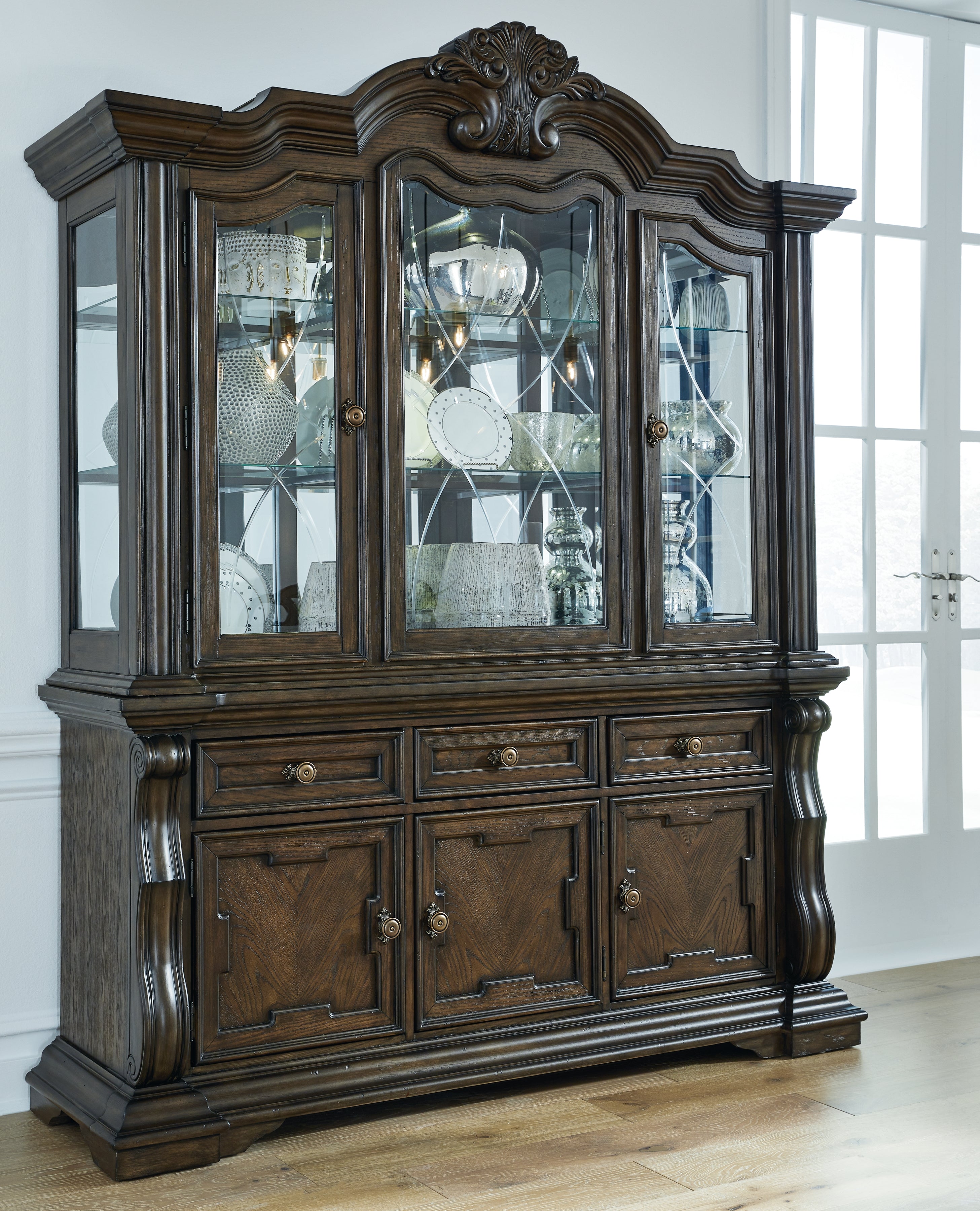 Furniture City Laplace - Ashley Furniture - Maylee Dining Room - Dining Buffet and Hutch - D947D1