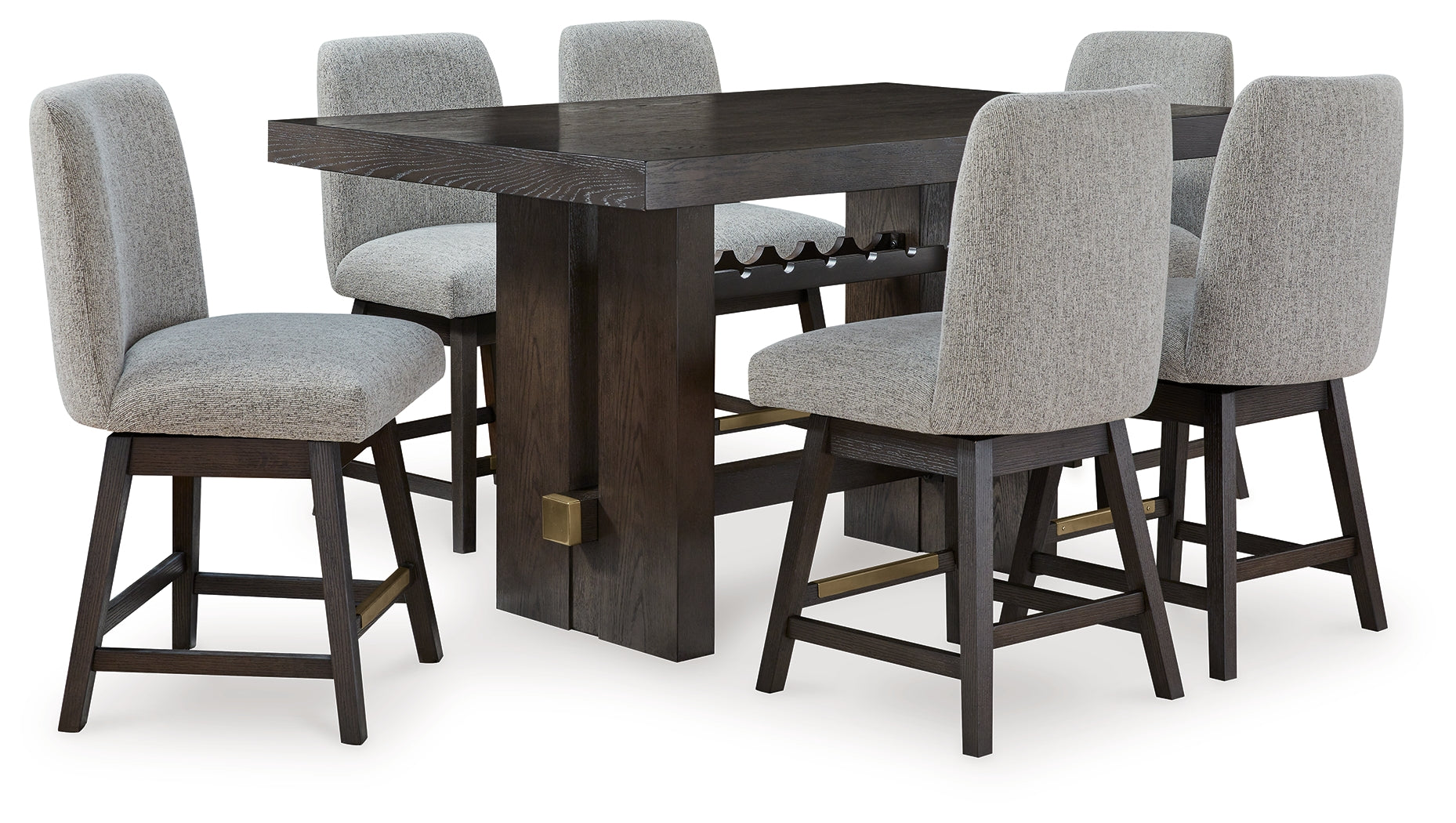 Furniture City Laplace - Ashley Furniture - Burkhaus Counter Height Dining Table and 6 Barstools - Counter Height Dining Table and 6 Barstools - D984D6