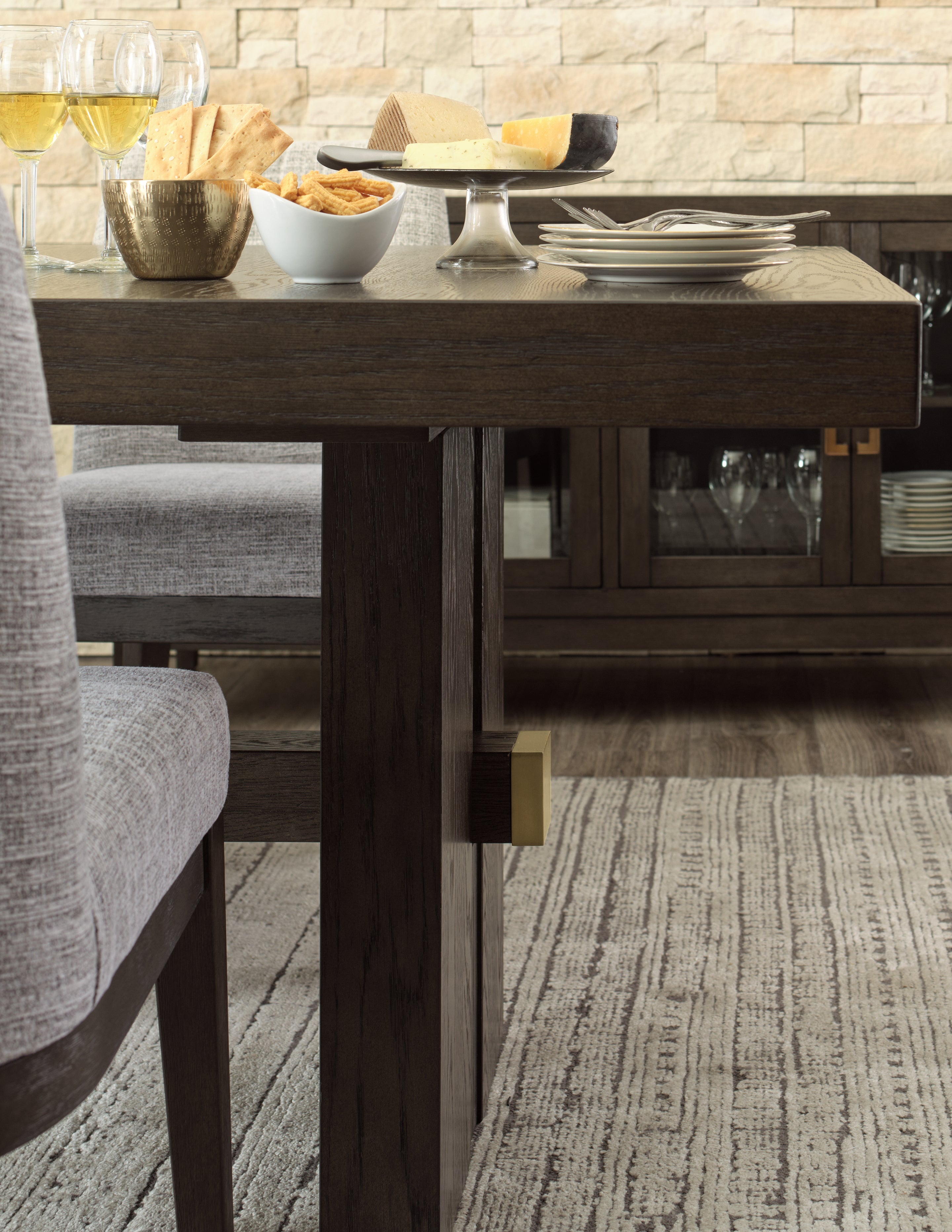 Furniture City Laplace - Ashley Furniture - Burkhaus Dining Room - RECT Dining Room EXT Table / Dark Brown - D984-45