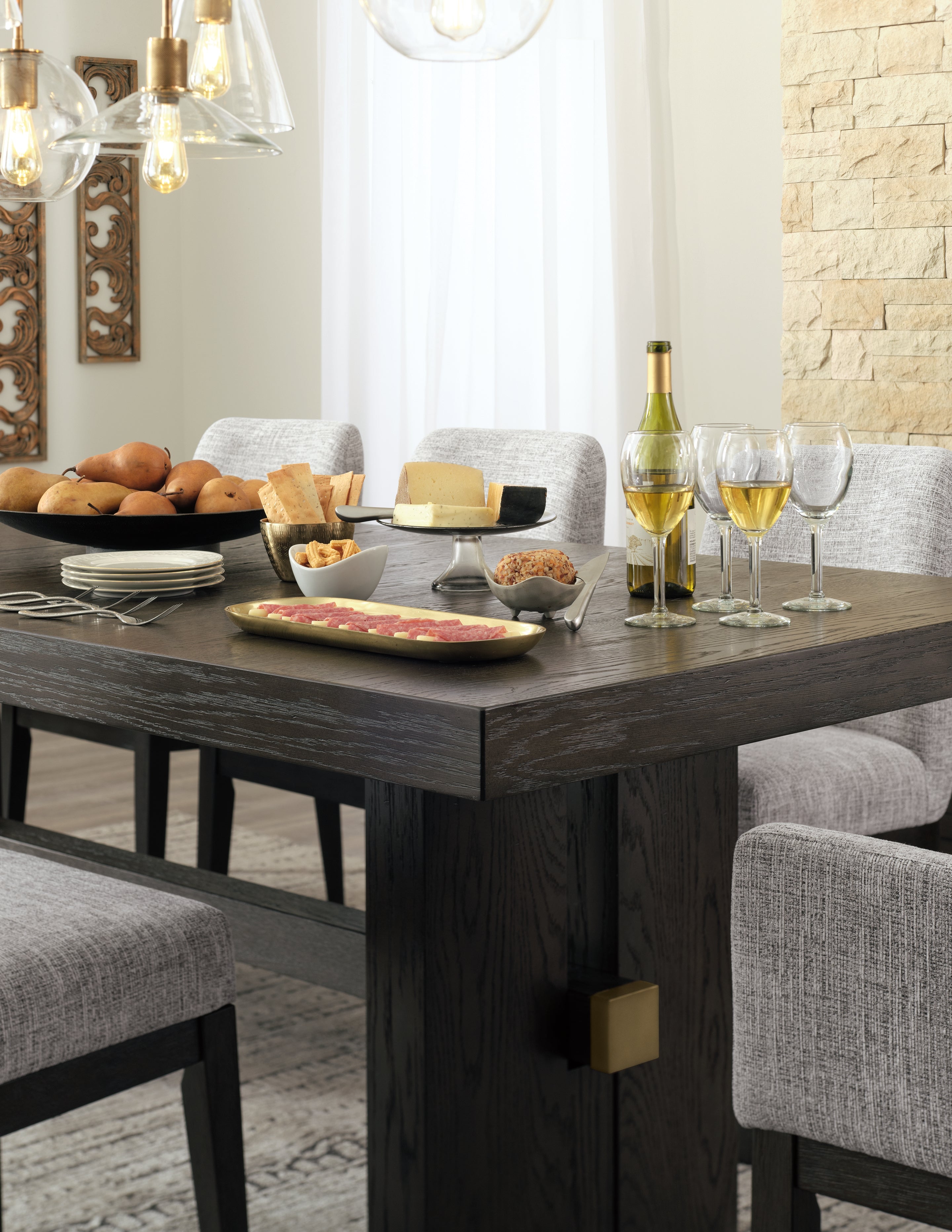 Furniture City Laplace - Ashley Furniture - Burkhaus Dining Room - RECT Dining Room EXT Table / Dark Brown - D984-45