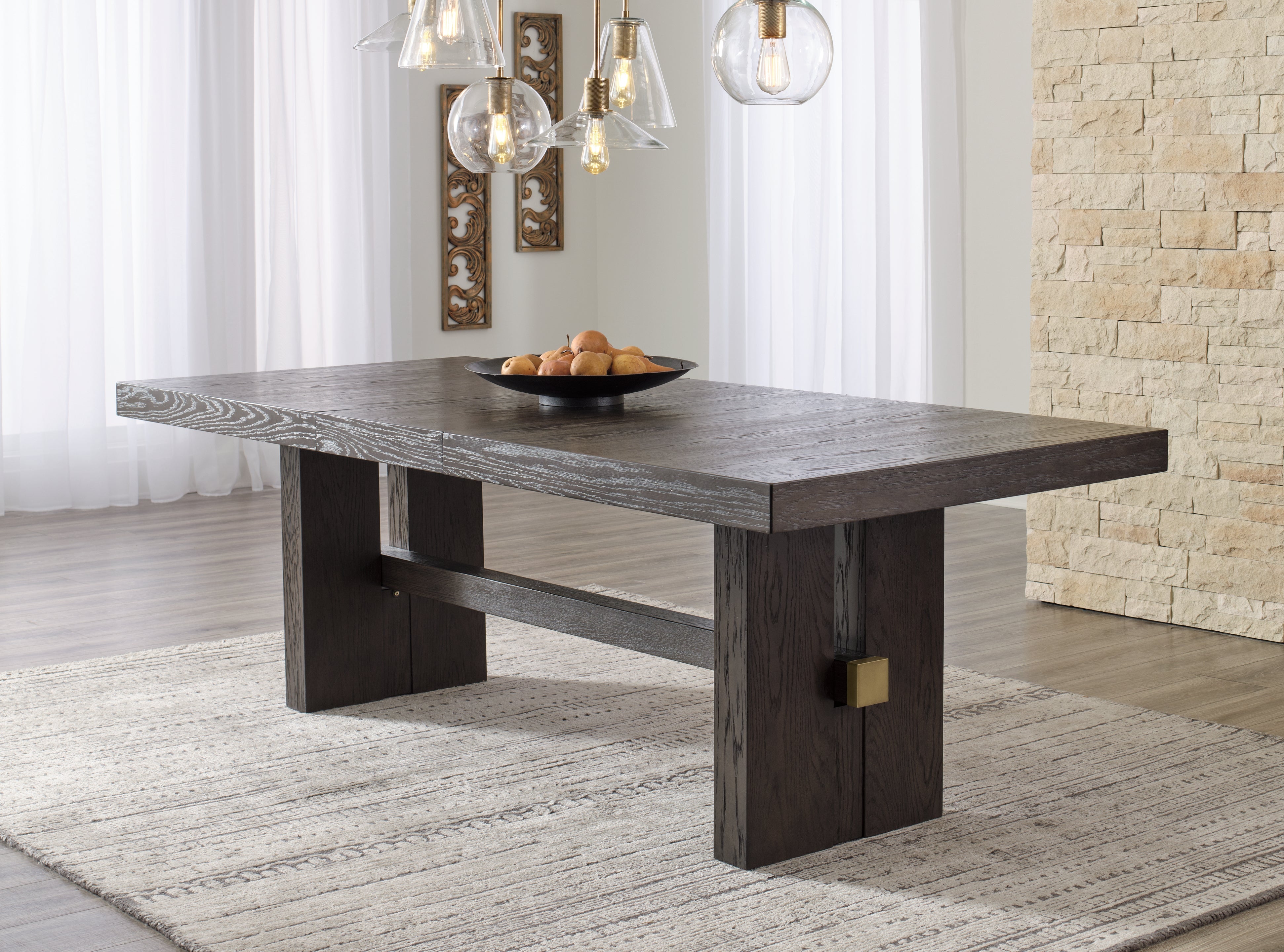 Furniture City Laplace - Ashley Furniture - Burkhaus Dining Room - RECT Dining Room EXT Table / Dark Brown - D984-45