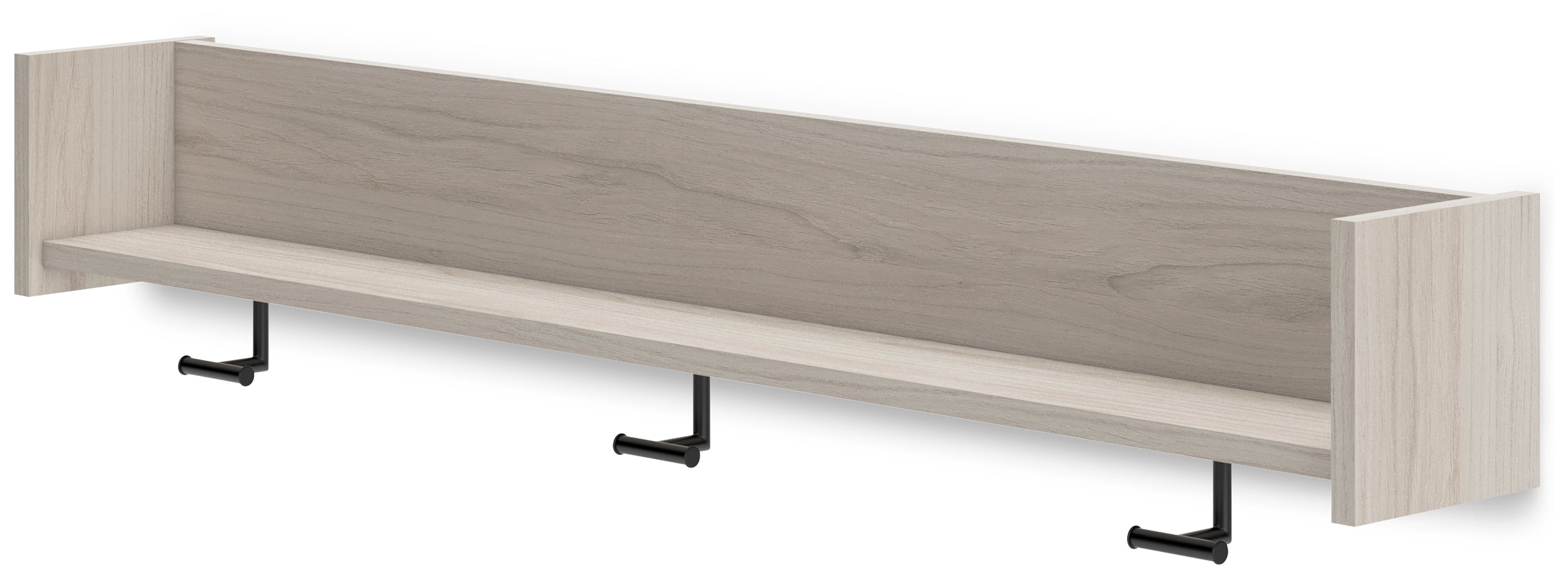 Furniture City Laplace - Ashley Furniture - Socalle Wall Decor - Wall Mounted Coat Rack w/Shelf / Light Natural - EA1864-151