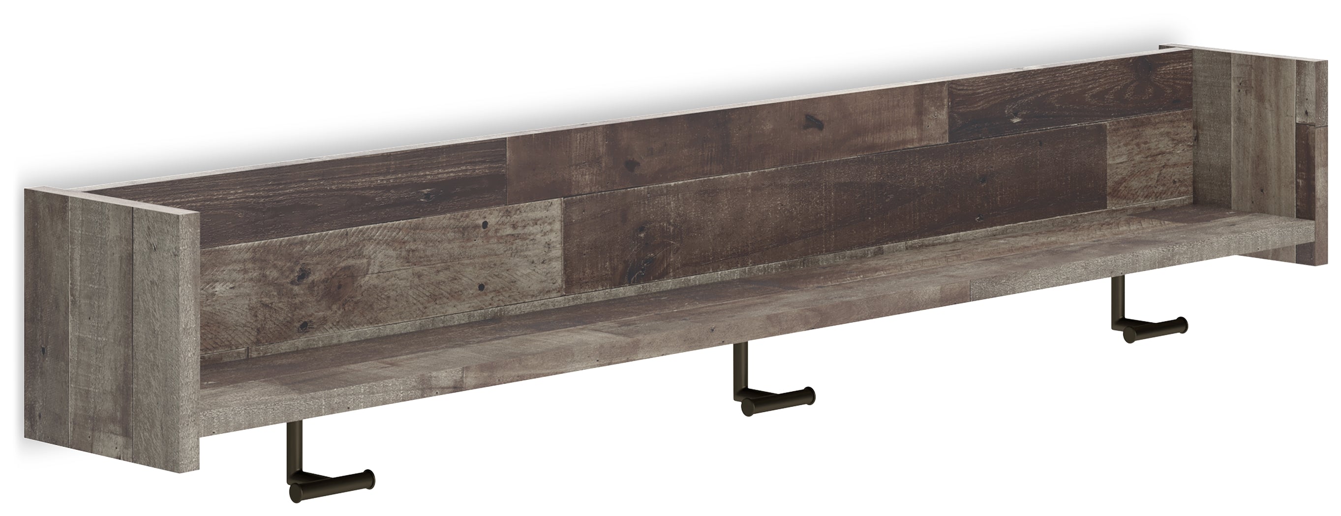 Furniture City Laplace - Ashley Furniture - Neilsville Wall Decor - Wall Mounted Coat Rack w/Shelf / Whitewash - EA2320-151