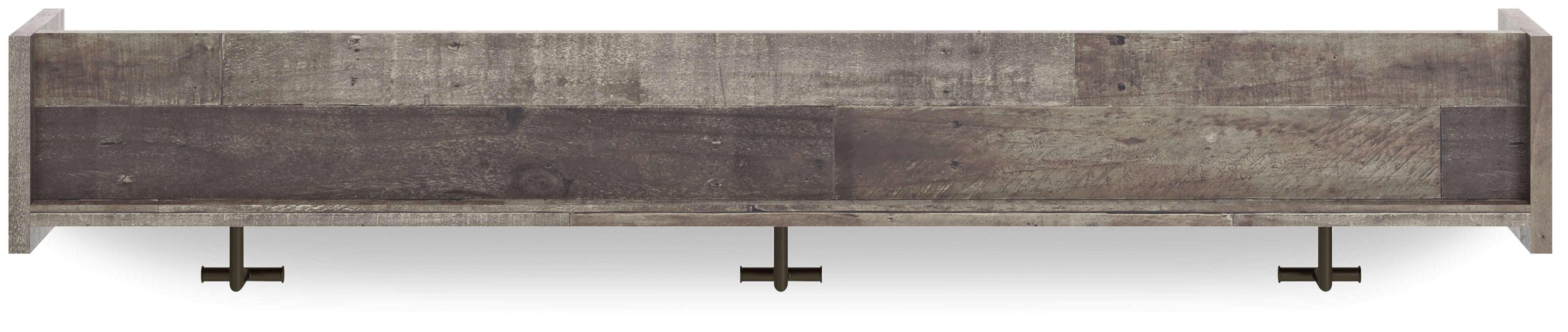 Furniture City Laplace - Ashley Furniture - Neilsville Wall Decor - Wall Mounted Coat Rack w/Shelf / Whitewash - EA2320-151